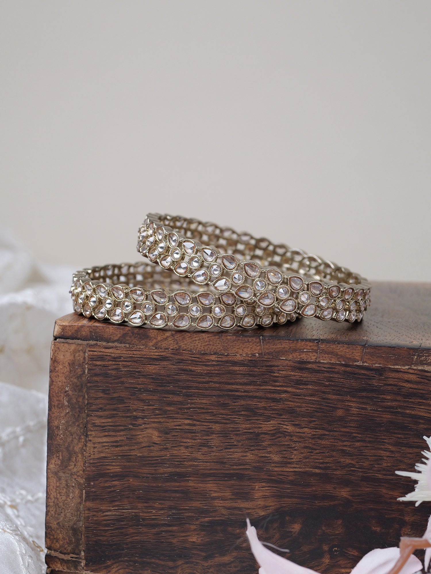 Gulabi Kada Bangles in Champagne