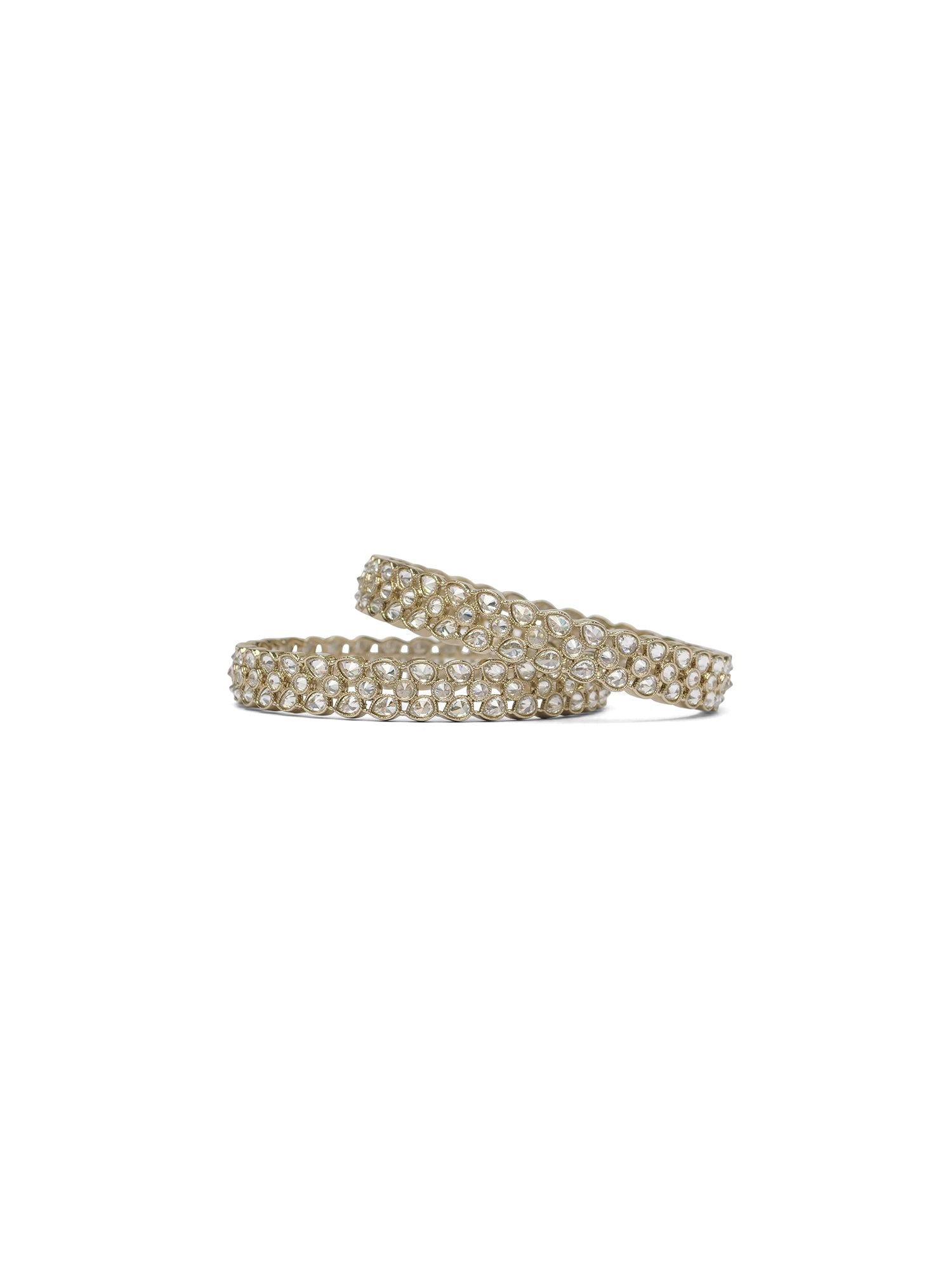 Gulabi Kada Bangles in White