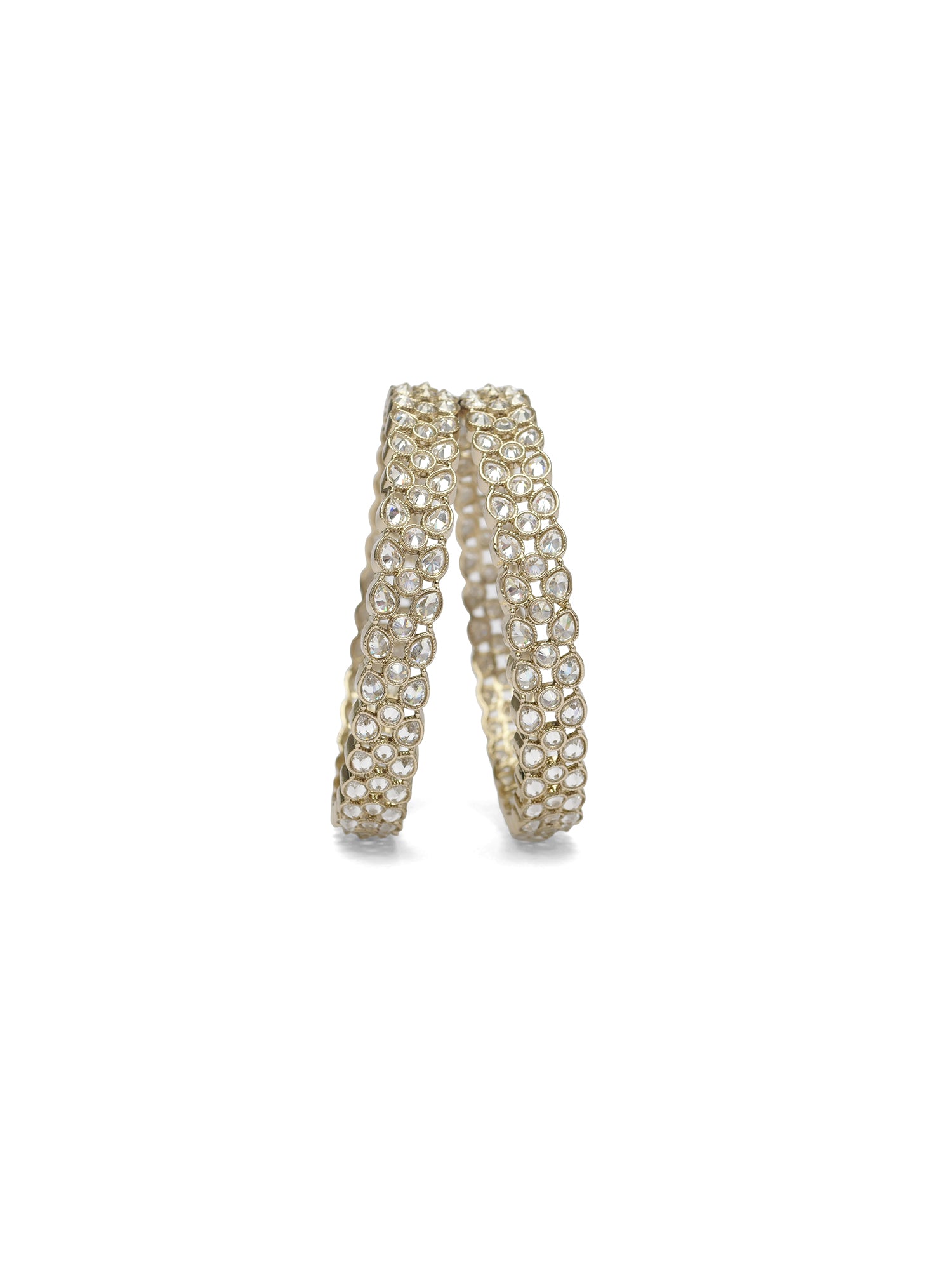 Gulabi Kada Bangles in White