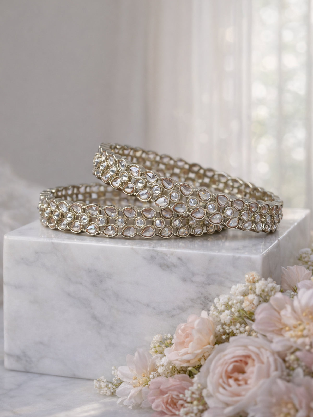 Gulabi Kada Bangles in Champagne 