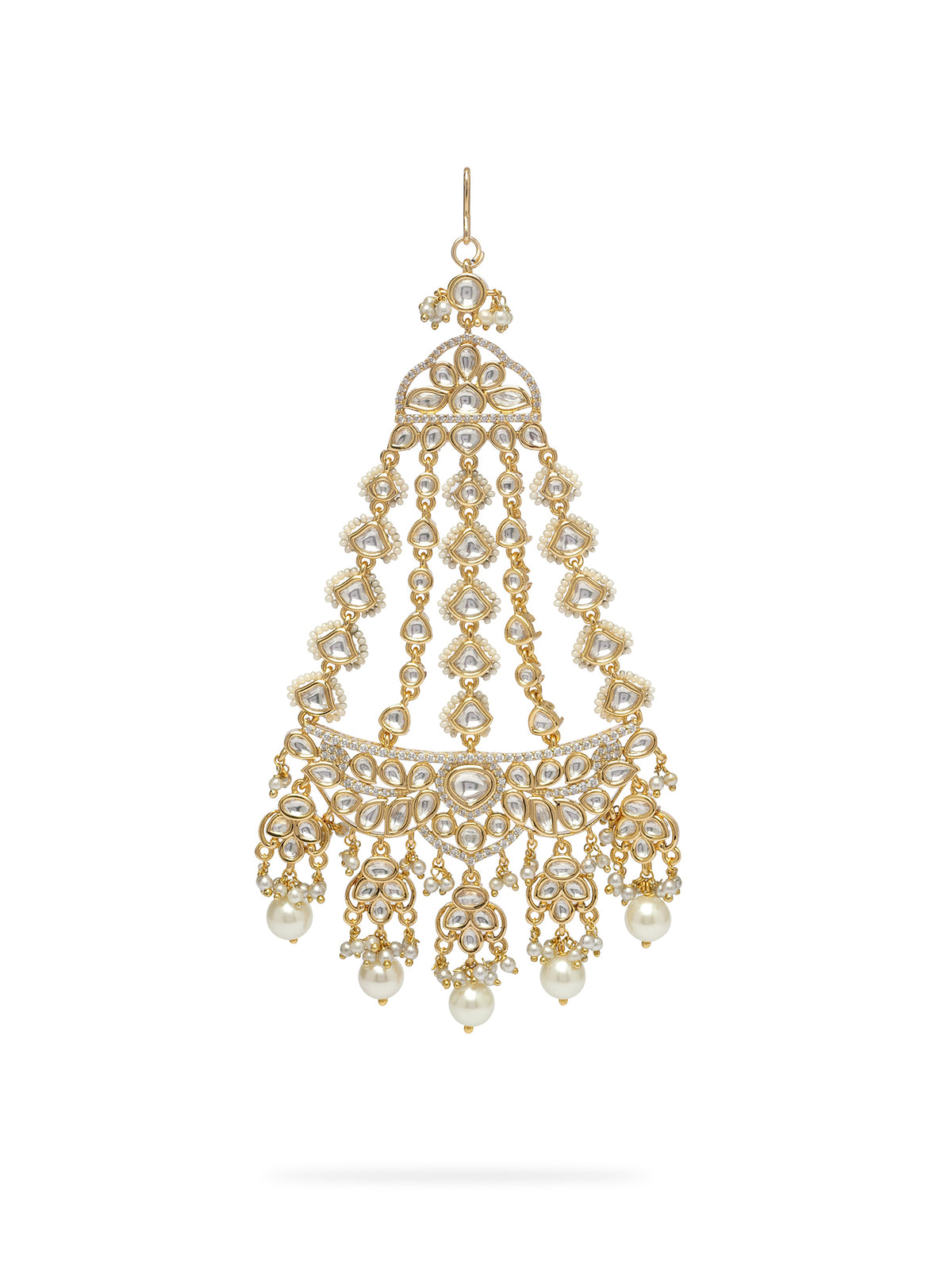 Gulbano Kundan Jhumar in Pearl