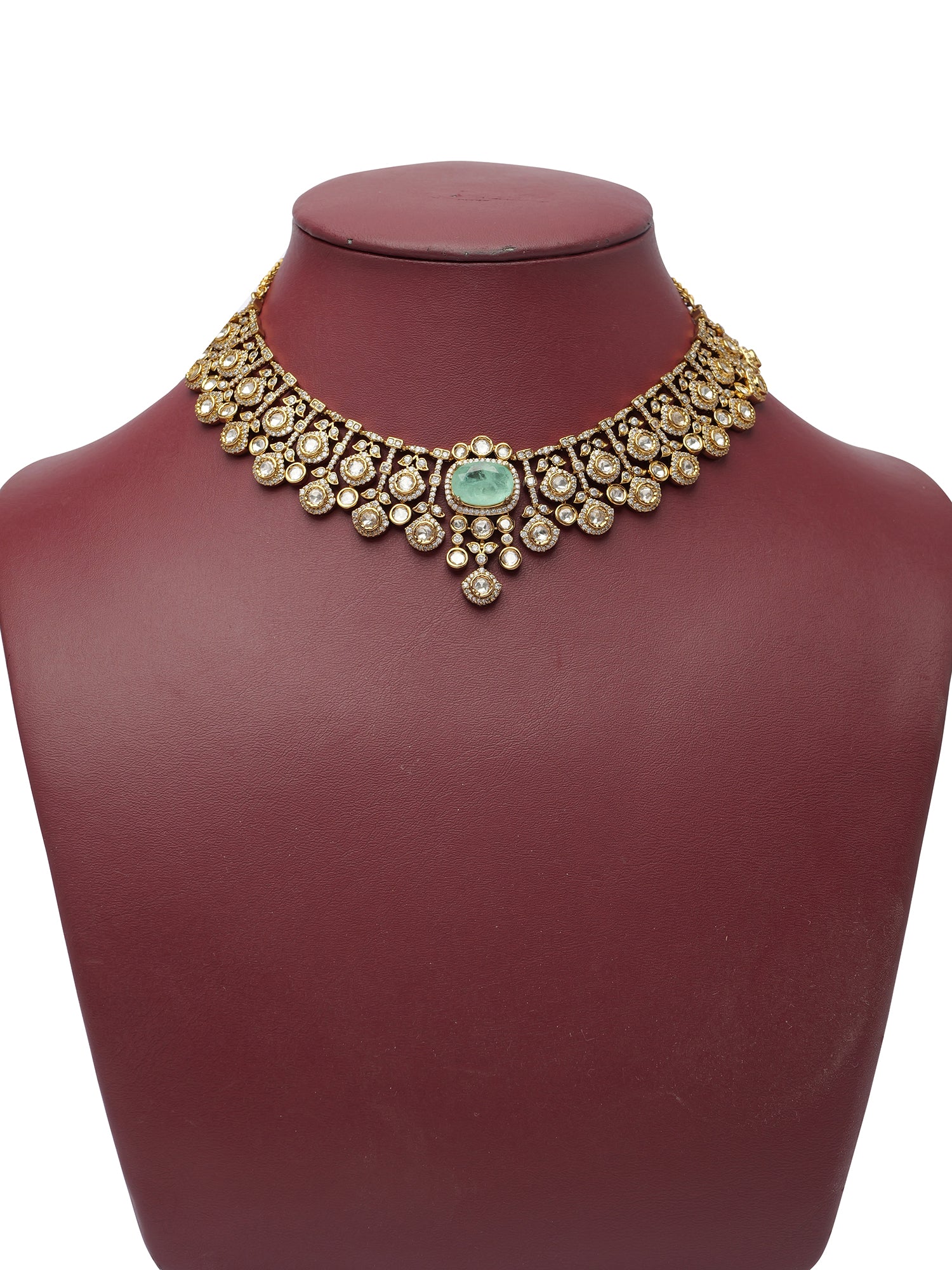 Gulnaar Kundan Necklace Set in Light Blue