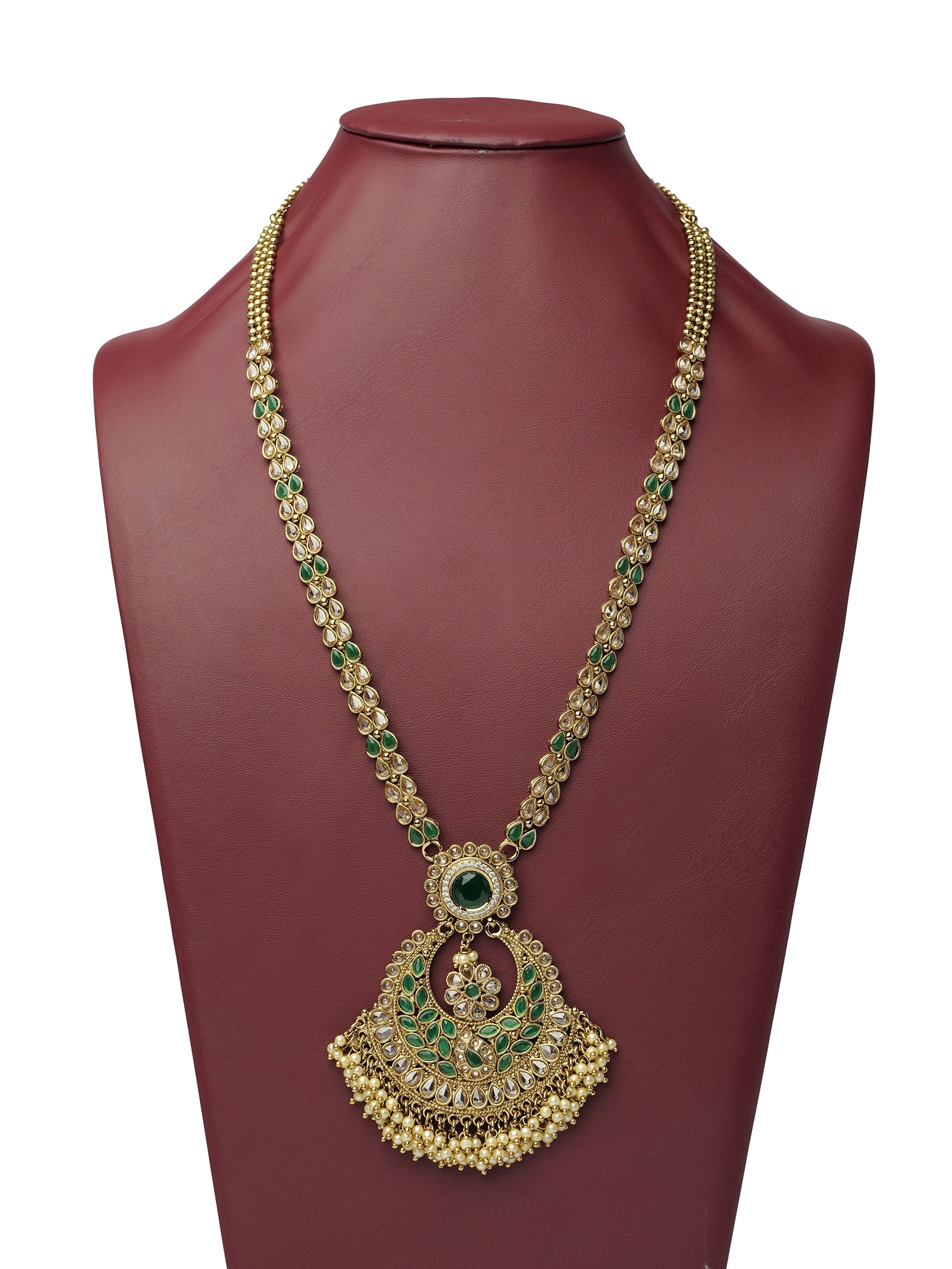 Gulshan Rani Haar in Green and Antique Gold