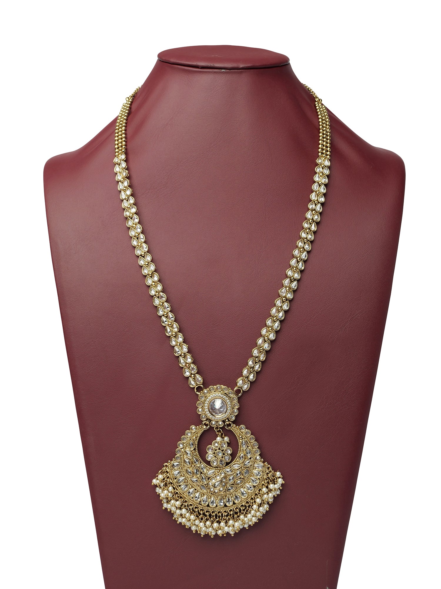 Gulshan Rani Haar in White and Antique Gold