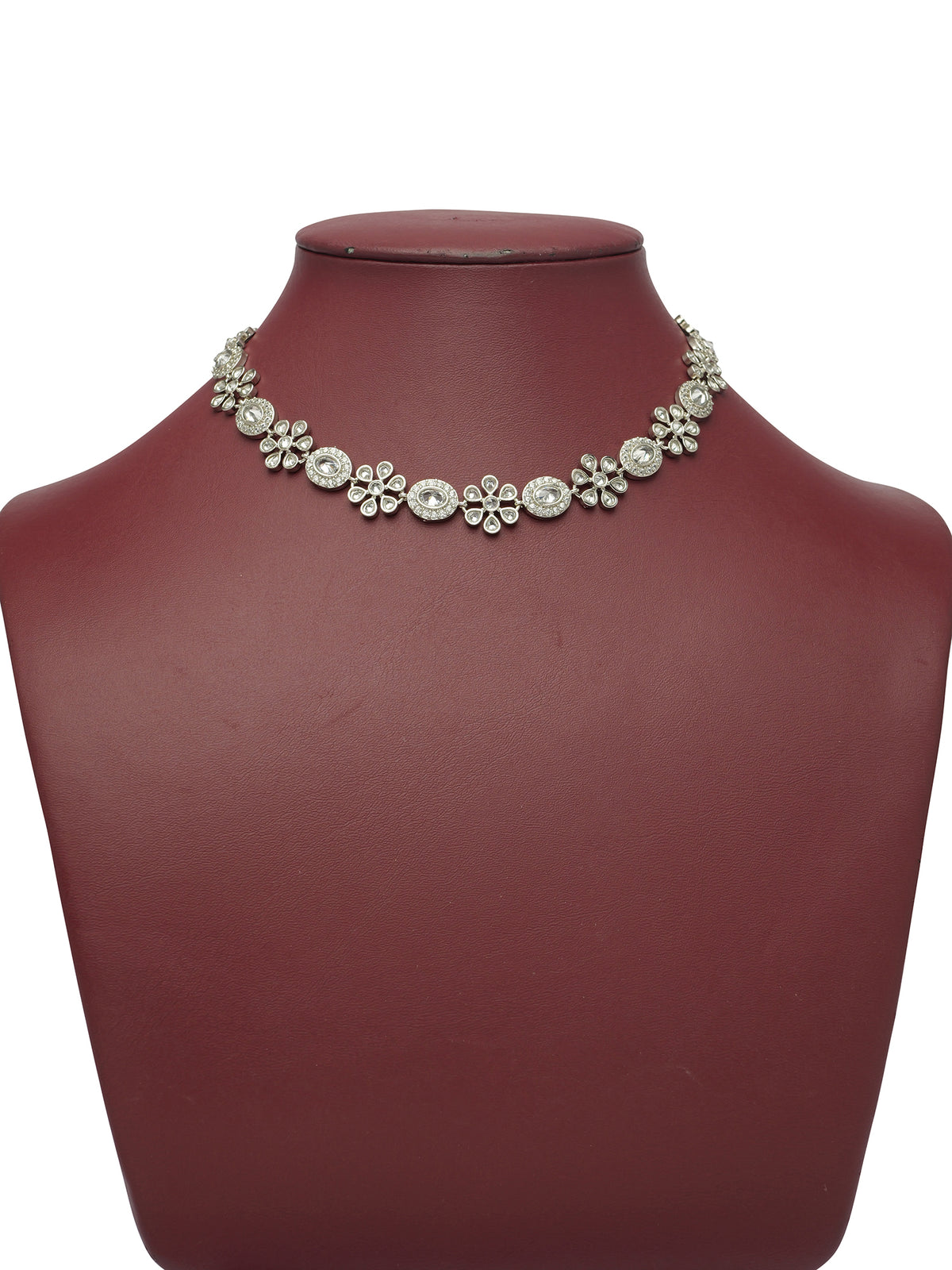 Gunjal Necklace Set in Rhodium                                                                                                                                                                                                                                                                                                                                                                                                                                                                                                  