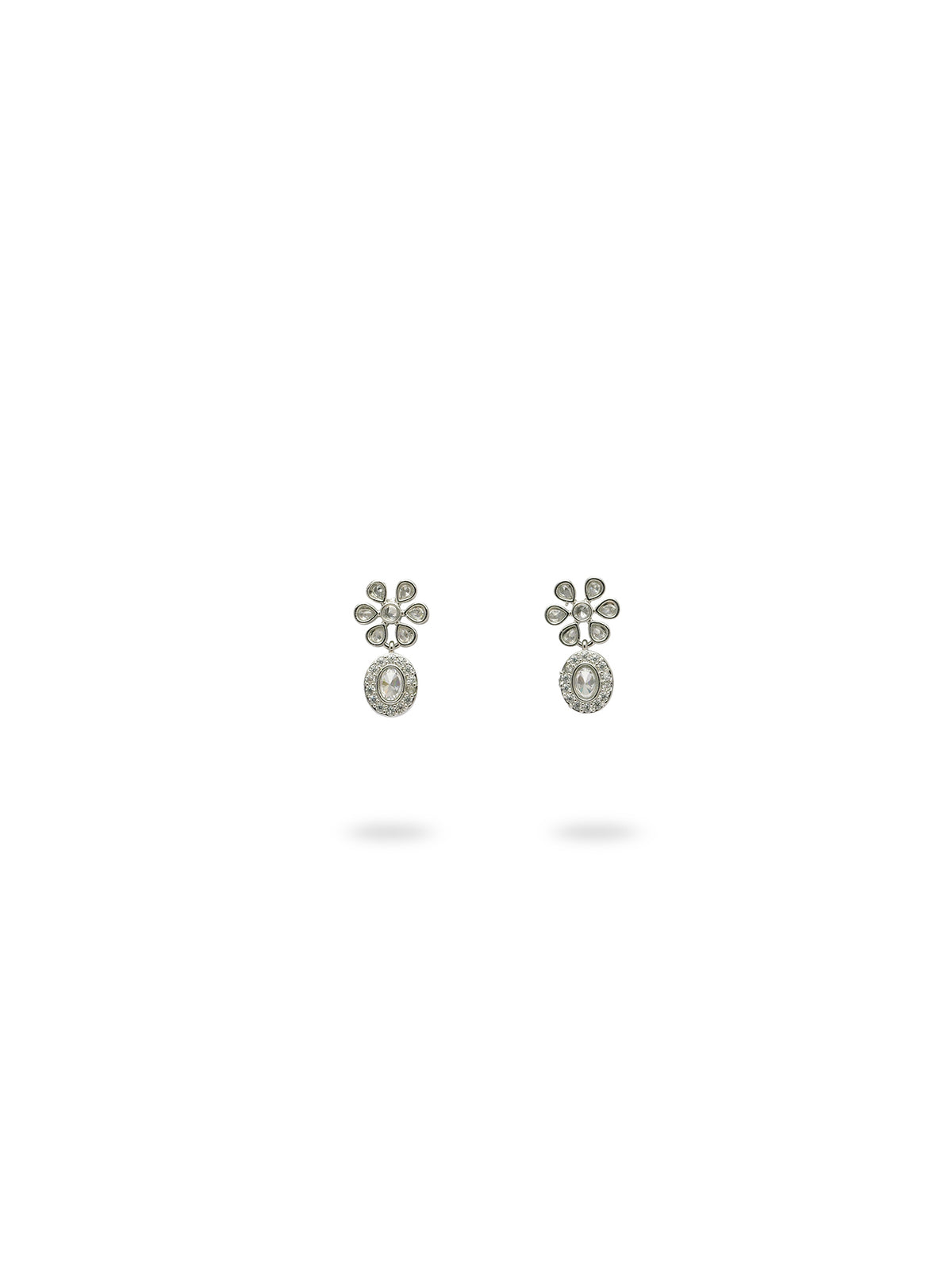 Gunjal Necklace Set in Rhodium                                                                                                                                                                                                                                                                                                                                                                                                                                                                                                  