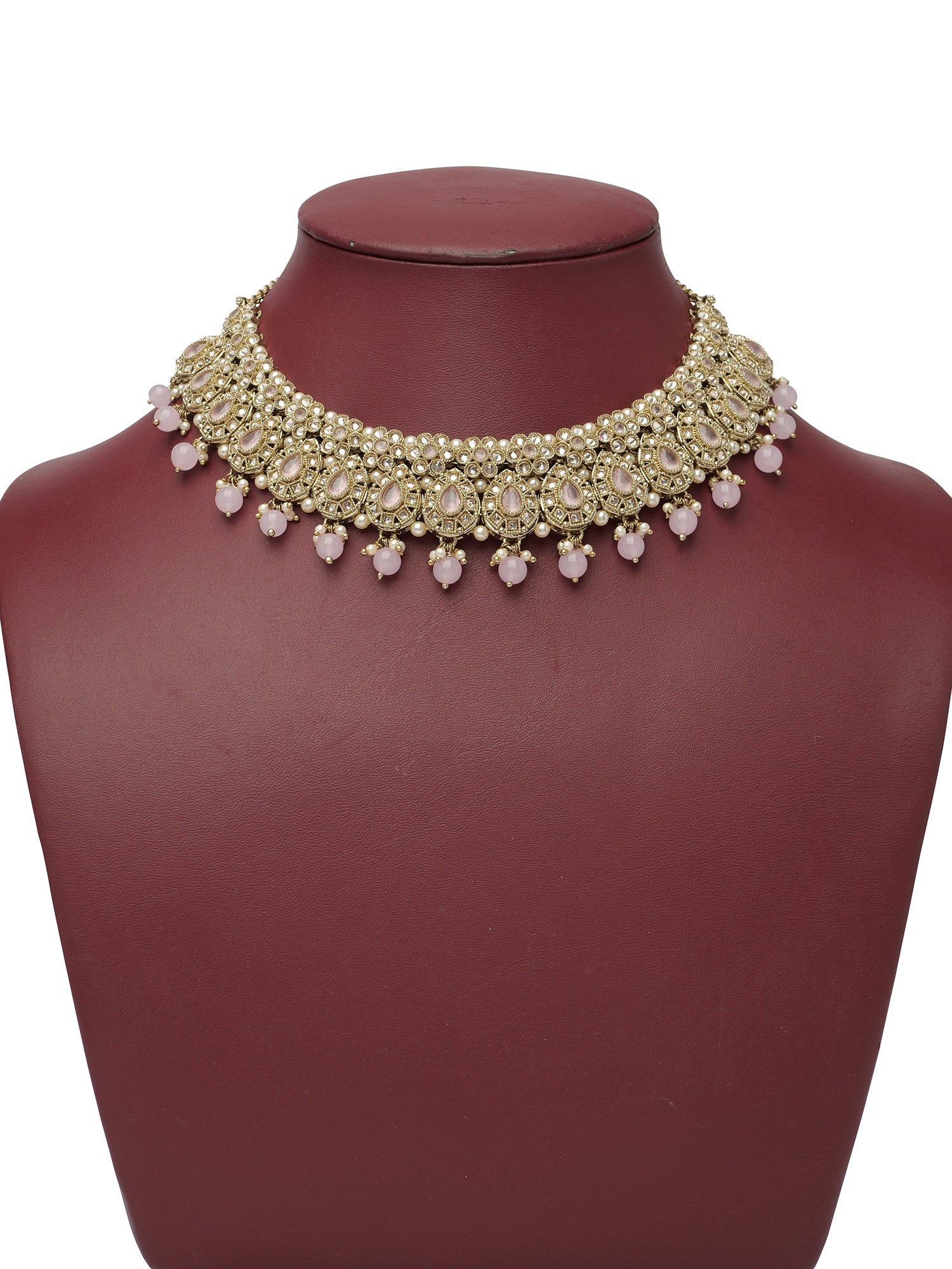 Hansini Necklace Set in Light Pink