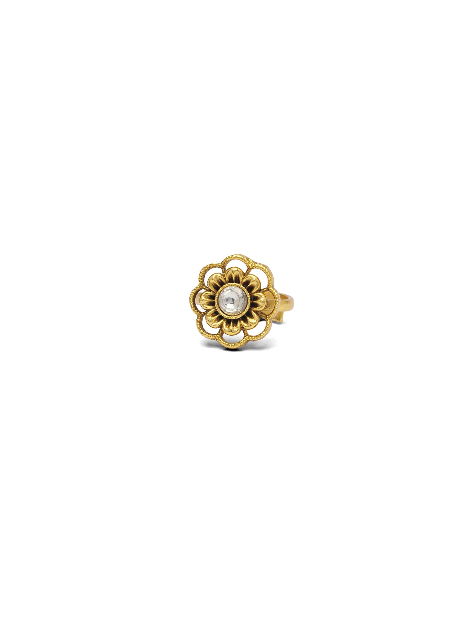 Heer Kundan Ring in White