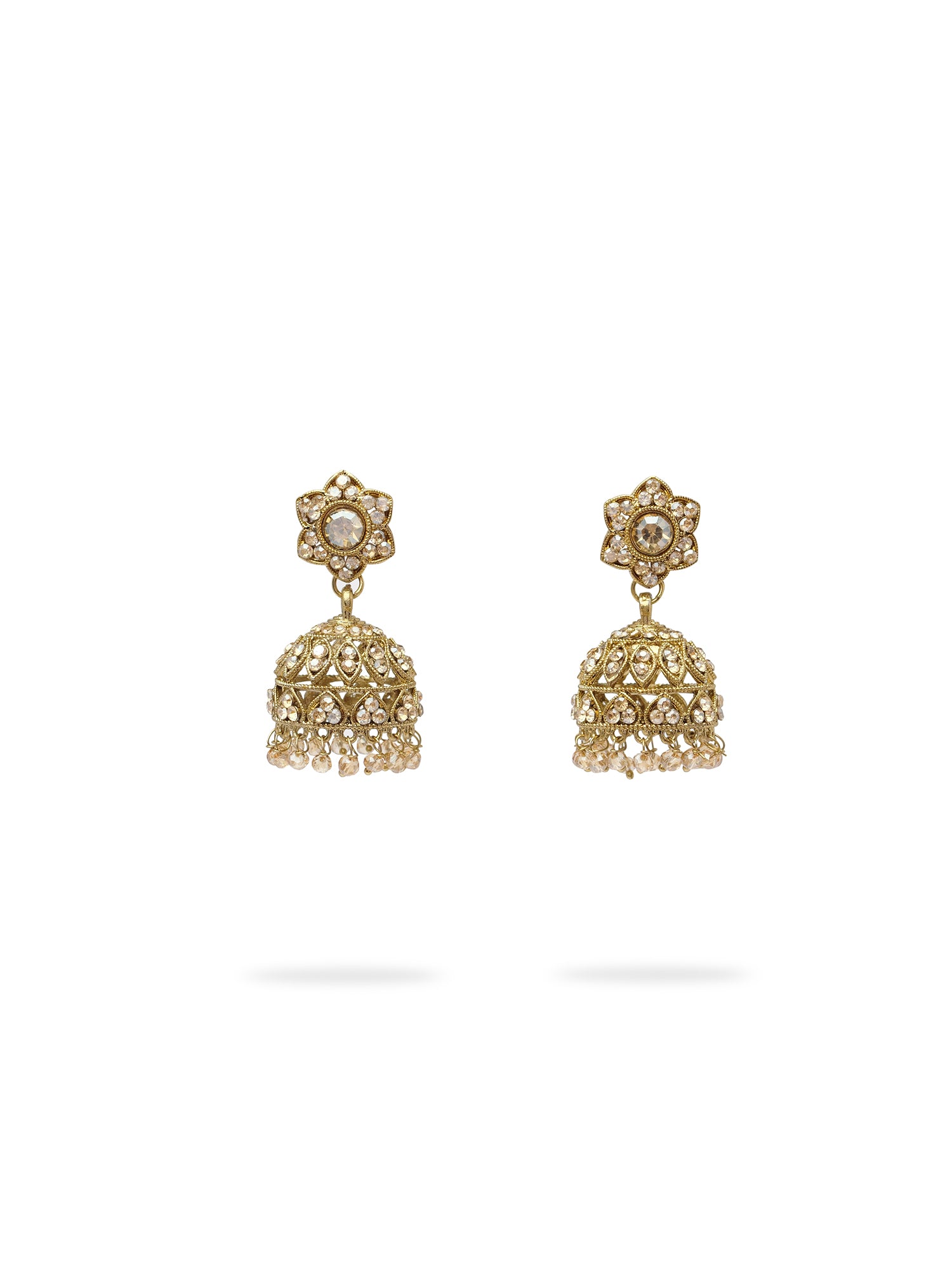 Hemani Jhumka Earrings in Champagne Bead