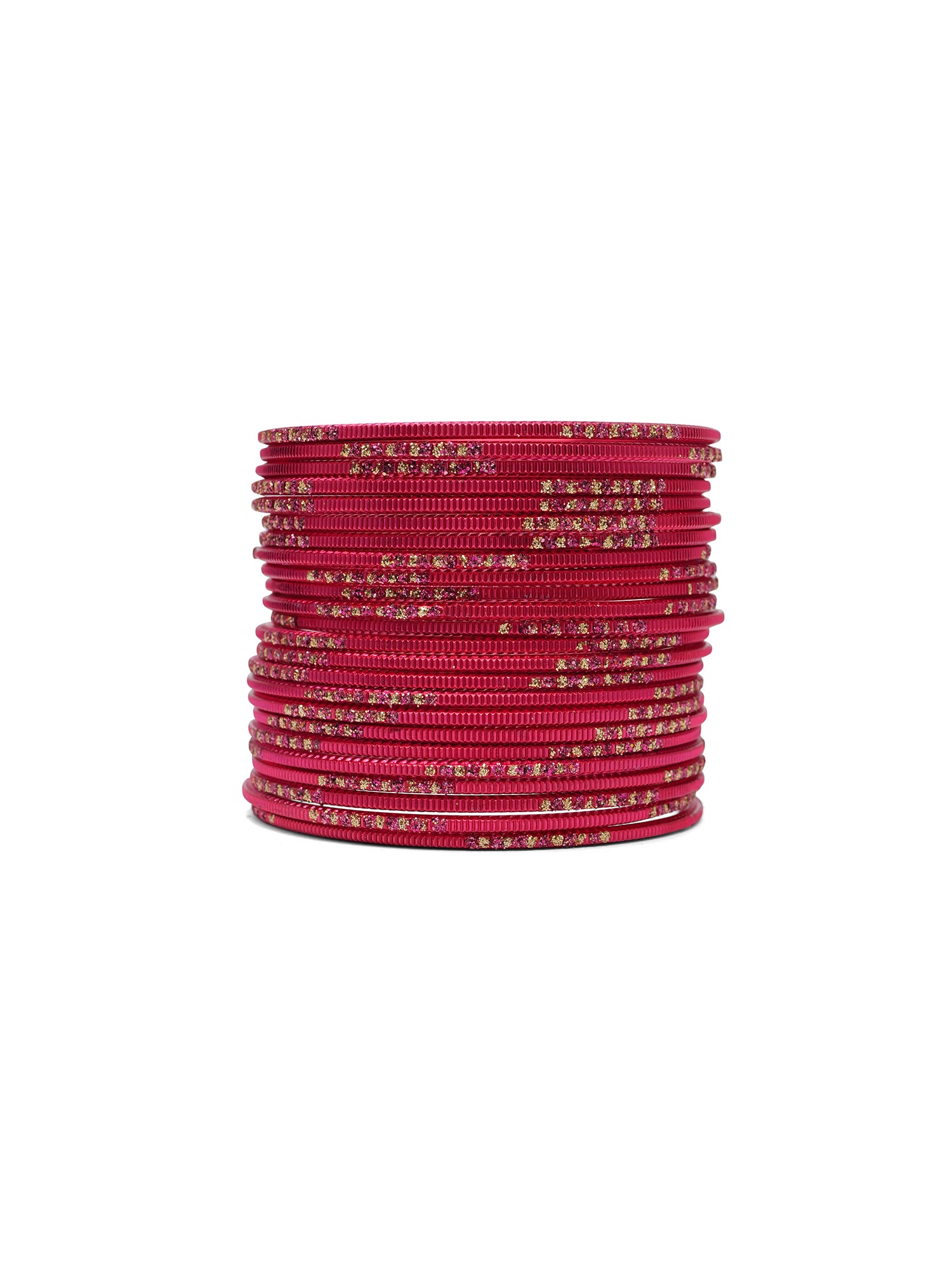 Hot Pink Glitter Etched Bangles