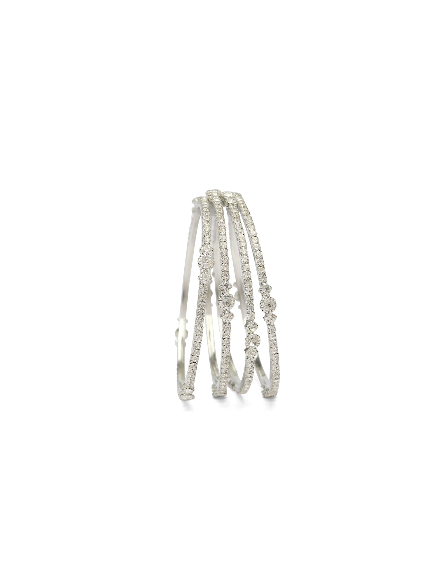 Husna Children's Diamante Bangles in Rhodium