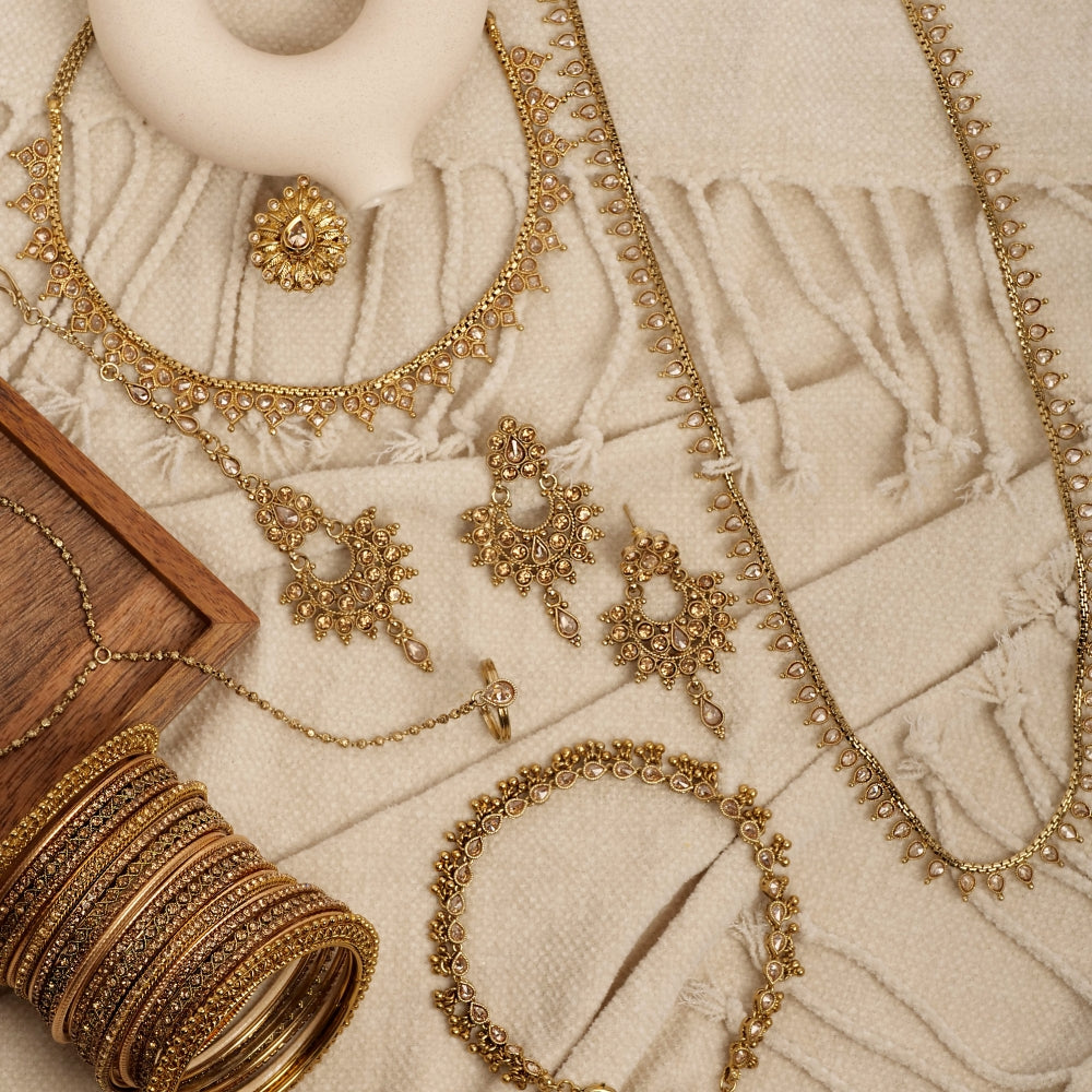 Long Crystal Rani Haar in Light Topaz