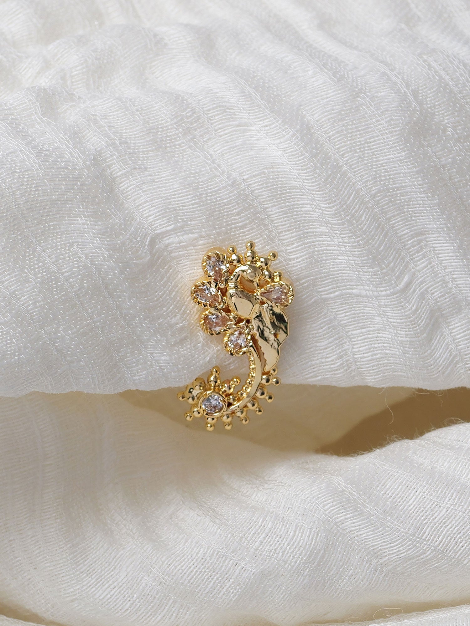 Indira Maharashtrian Nose Pin in White