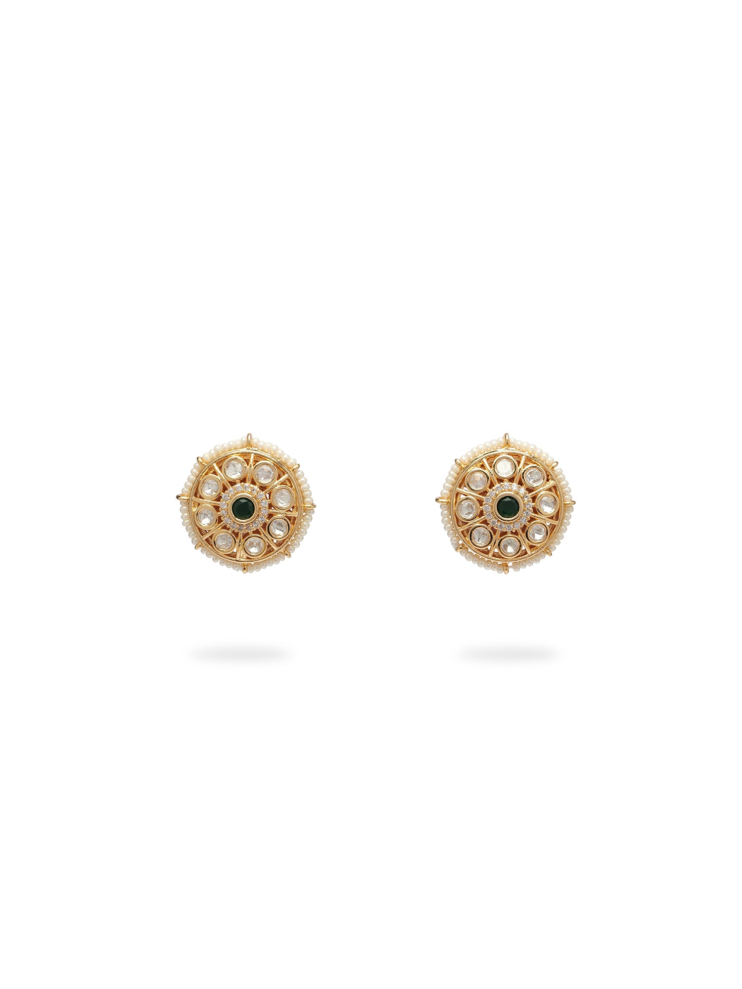 Indrani Kundan Choker Set in Pearl and Green