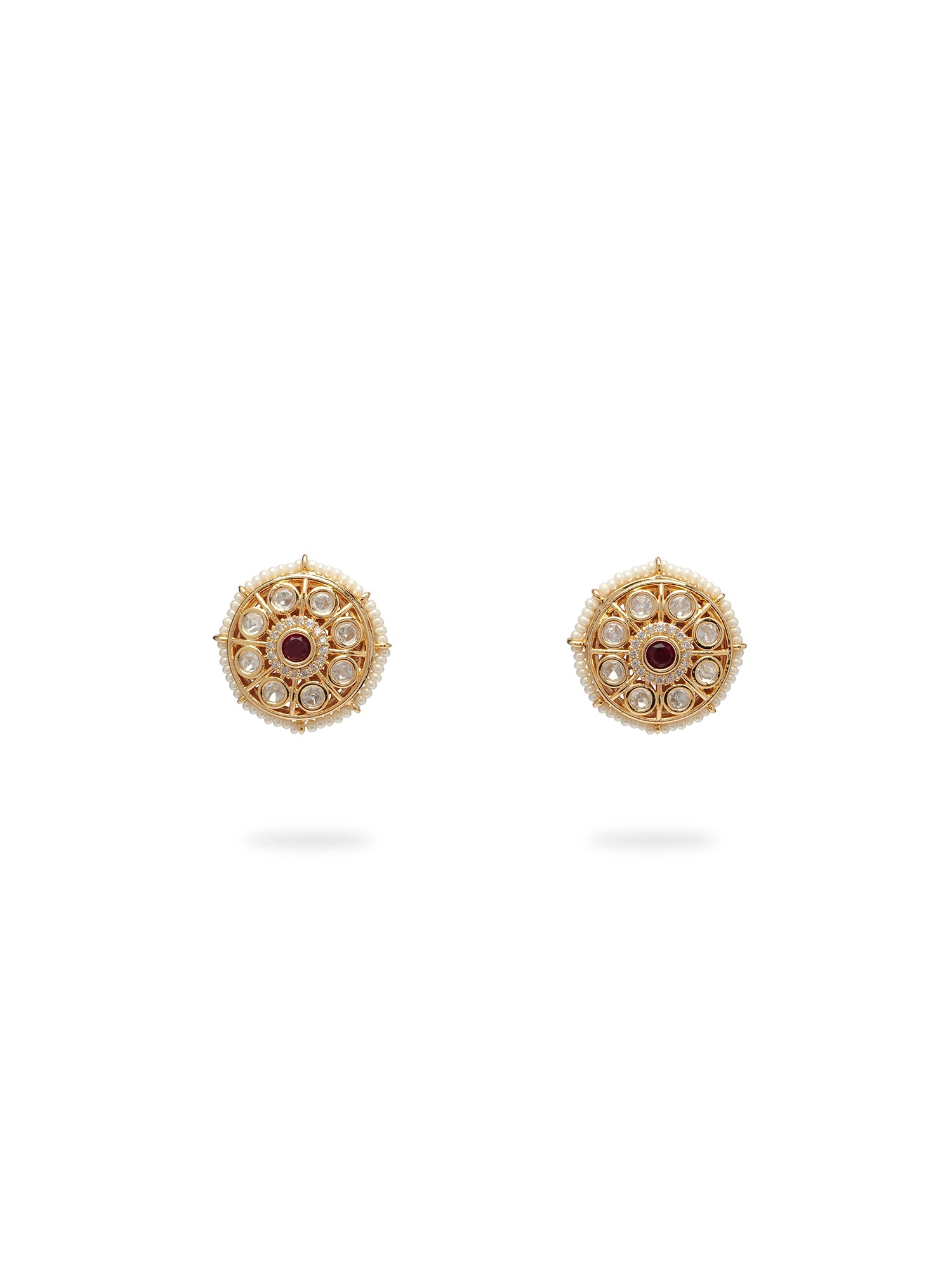 Indrani Kundan Choker Set in Pearl and Maroon