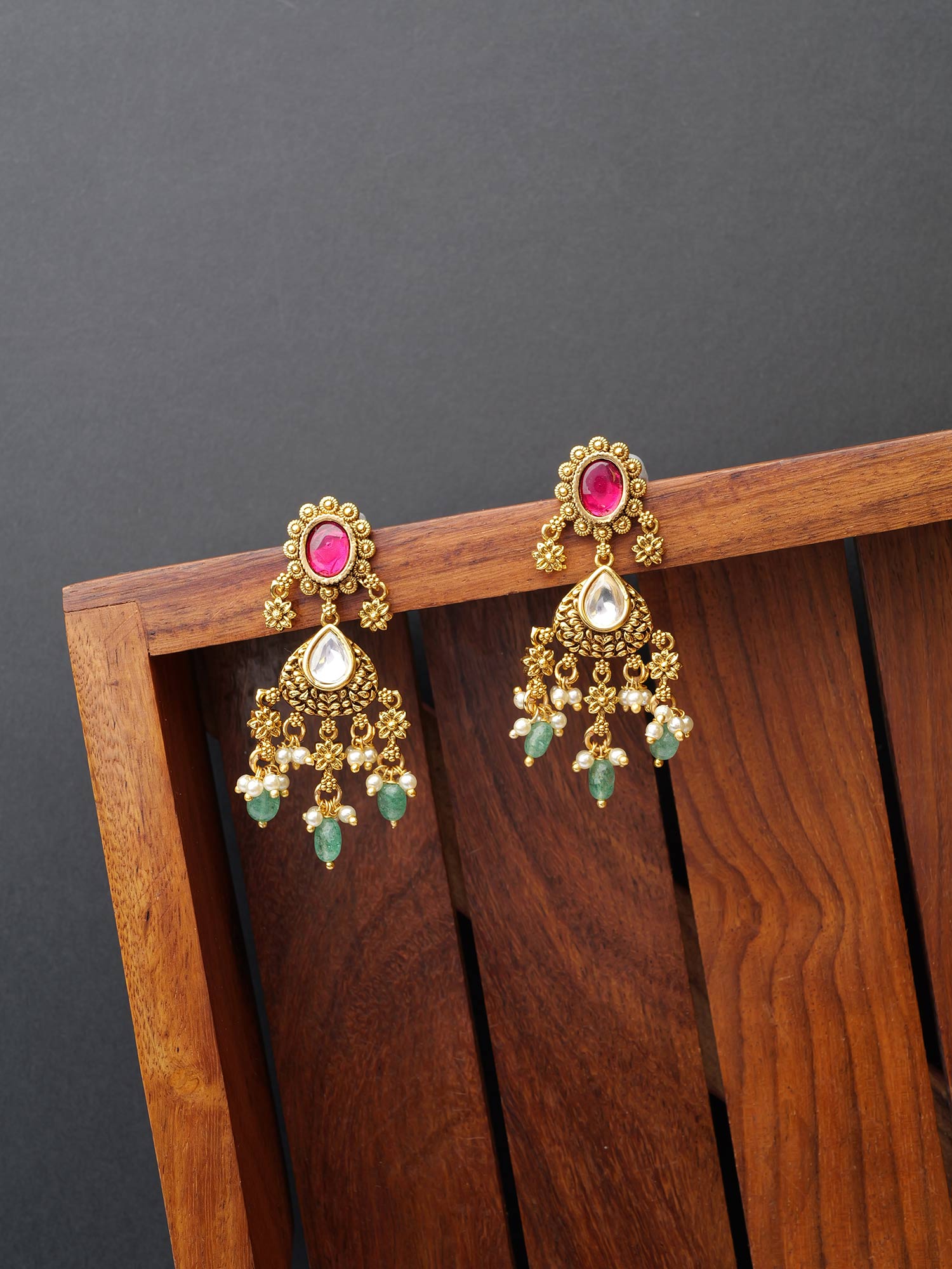 Indu Kundan Earrings in Multi
