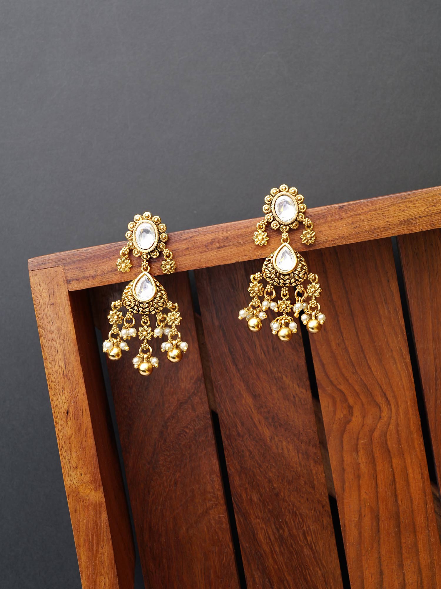 Indu Kundan Earrings in White