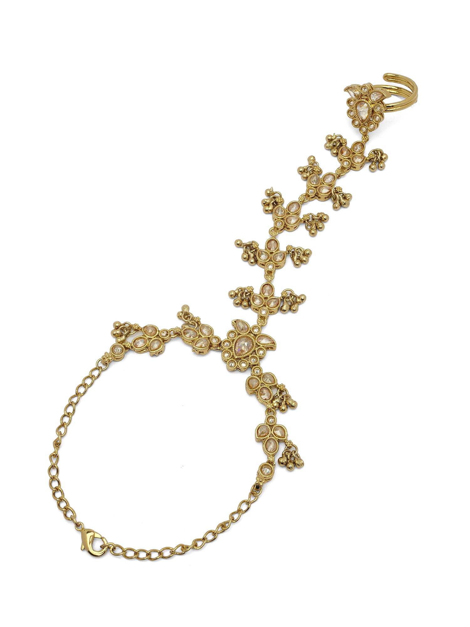 Ishita Hand Chain in Antique Gold