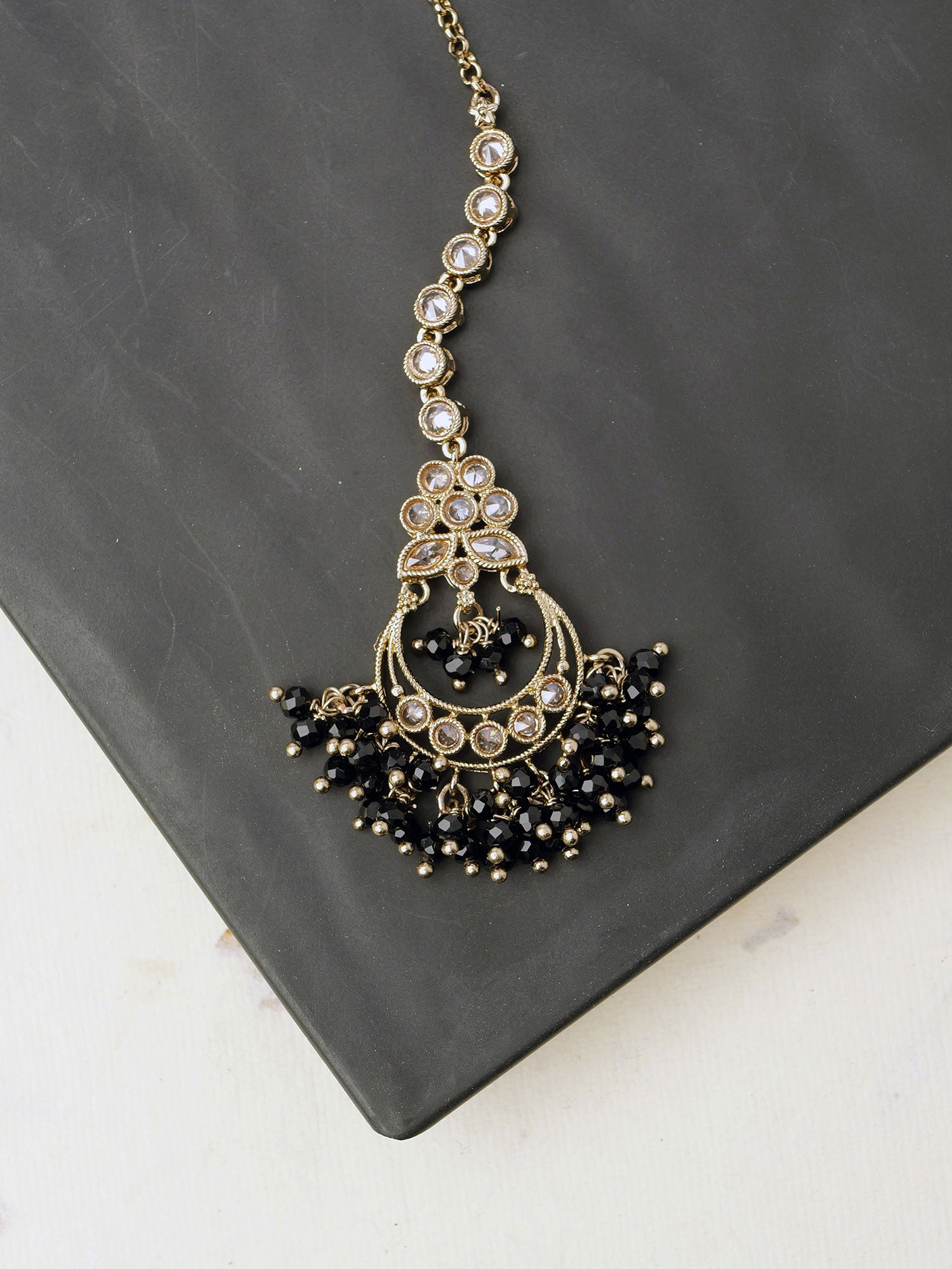 Ishra Maang Tikka in Black