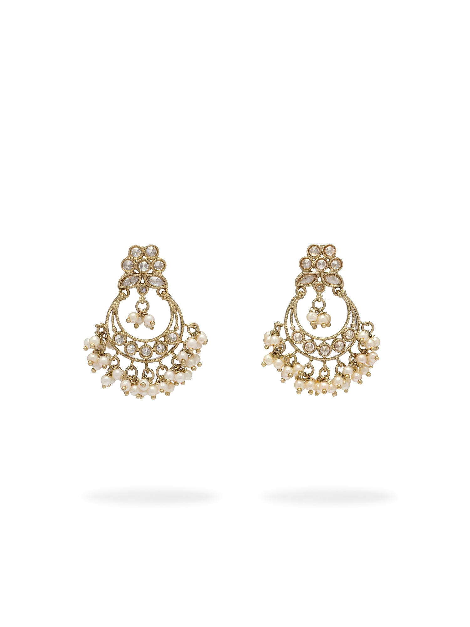 Ishra Chandbali Earrings in Champagne