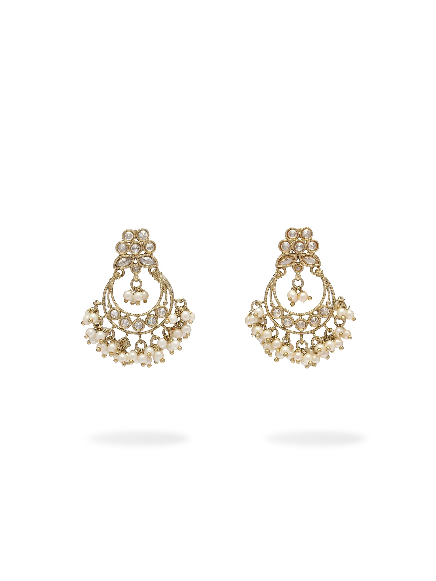 Ishra Chandbali Earrings in White