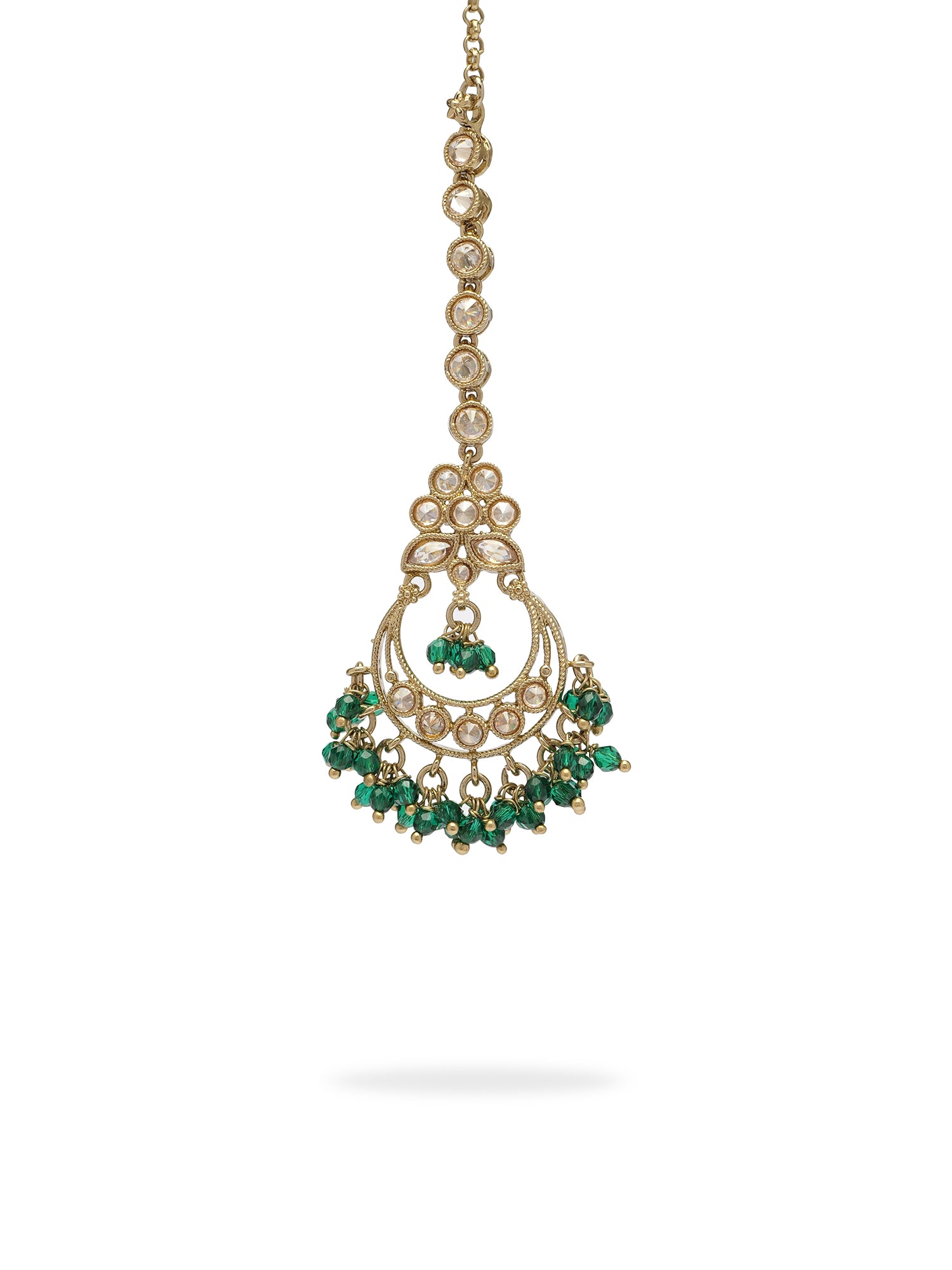 Ishra Maang Tikka in Green