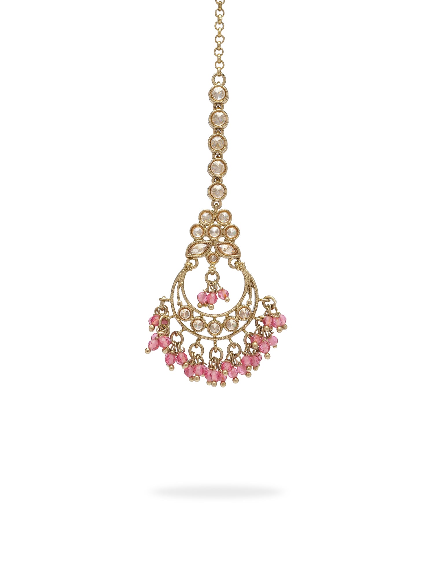Ishra Maang Tikka in Light Pink