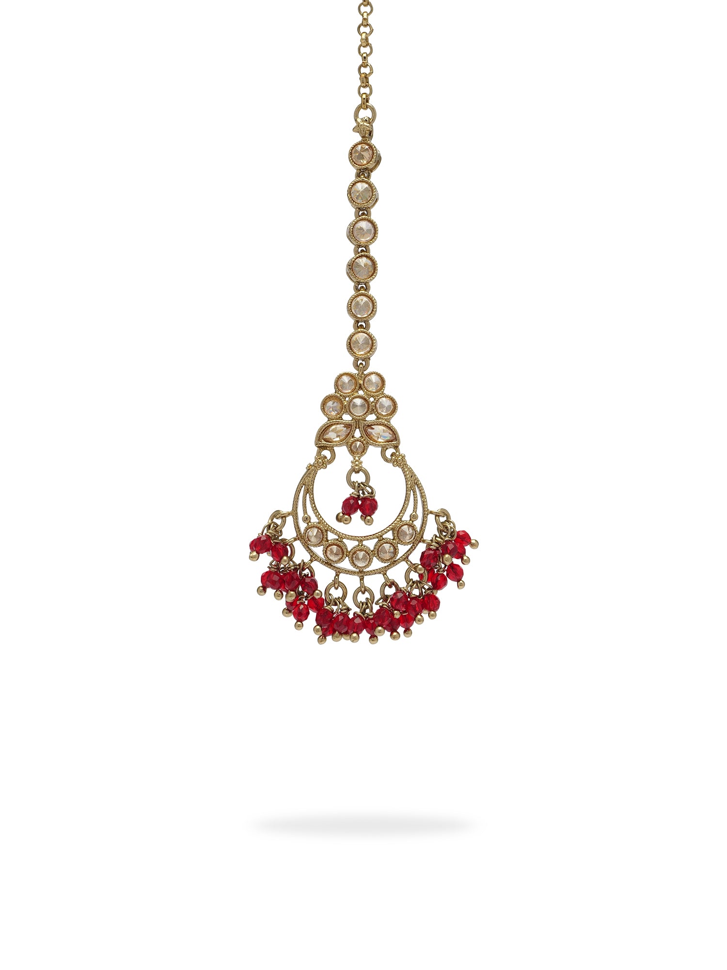 Ishra Maang Tikka in Maroon