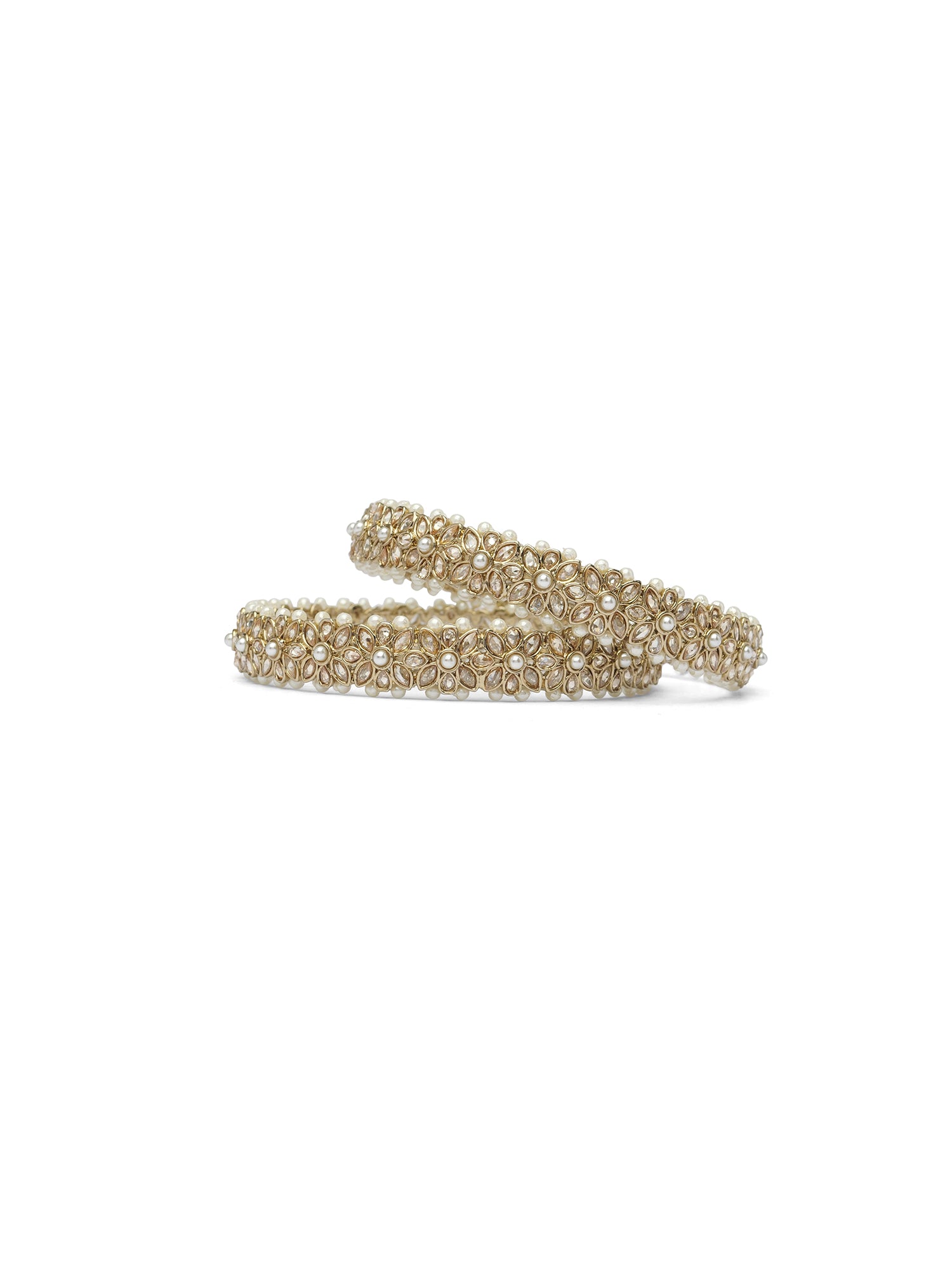Jahaan Pearl Kadas in Champagne and Antique Gold