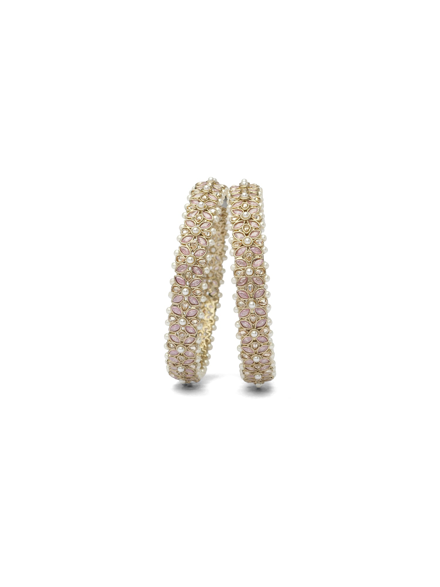 Jahaan Pearl Kadas in Pink and Antique Gold 