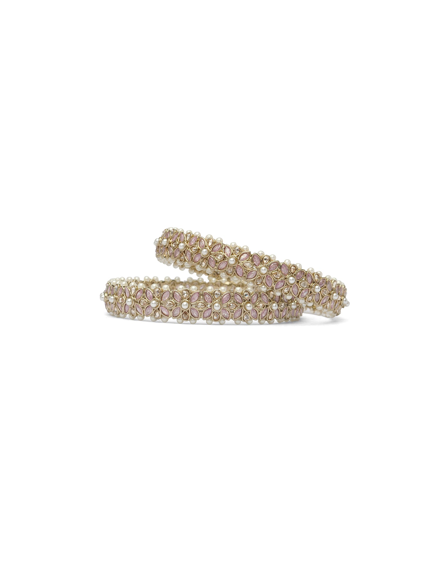 Jahaan Pearl Kadas in Pink and Antique Gold 