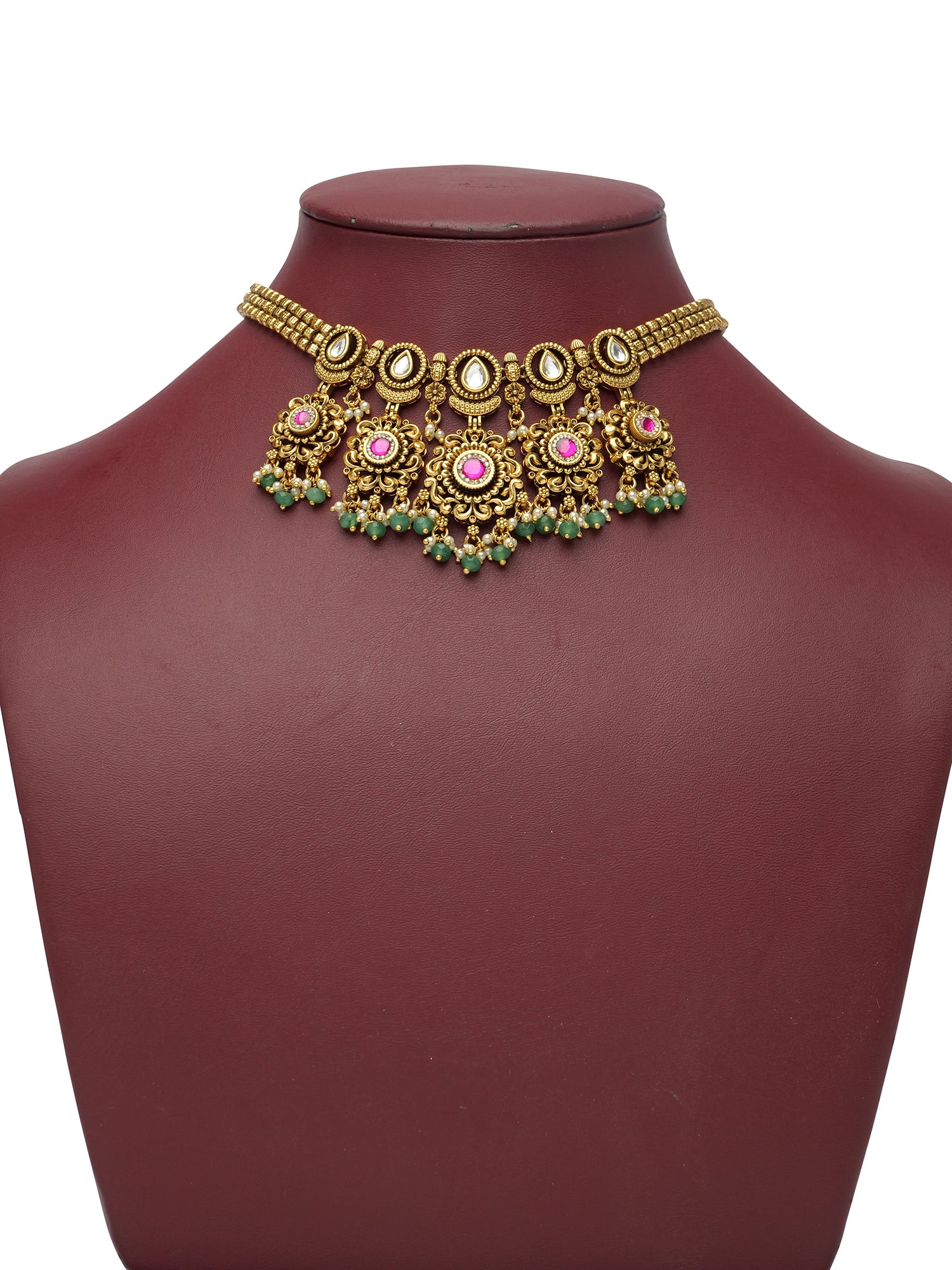 Janaki Kundan Necklace Set in Multi