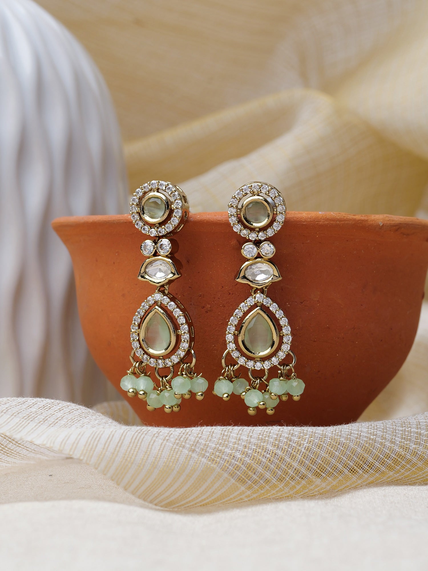 Jasmin Small Drop Earrings in Mint
