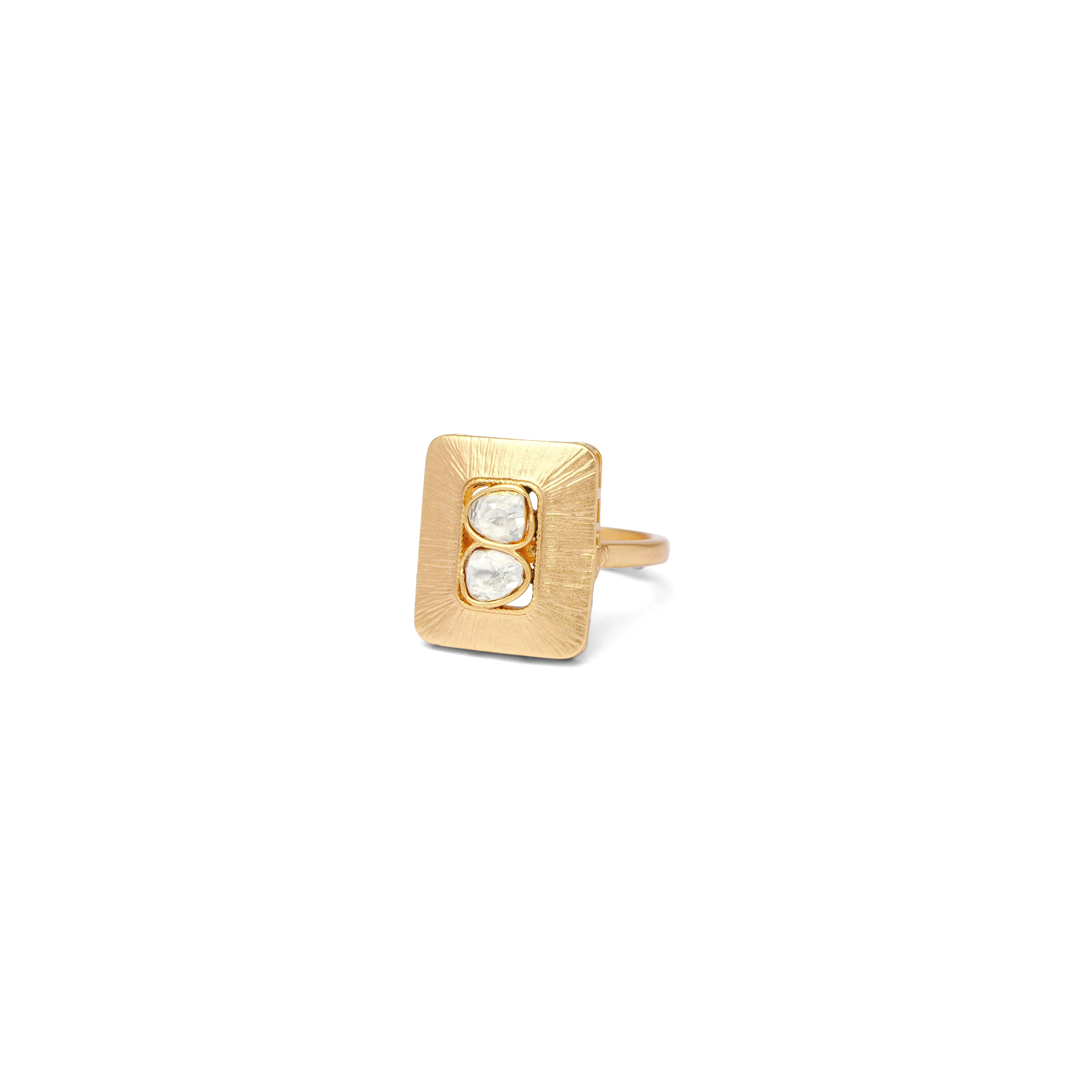 Jaya Kundan Ring in White