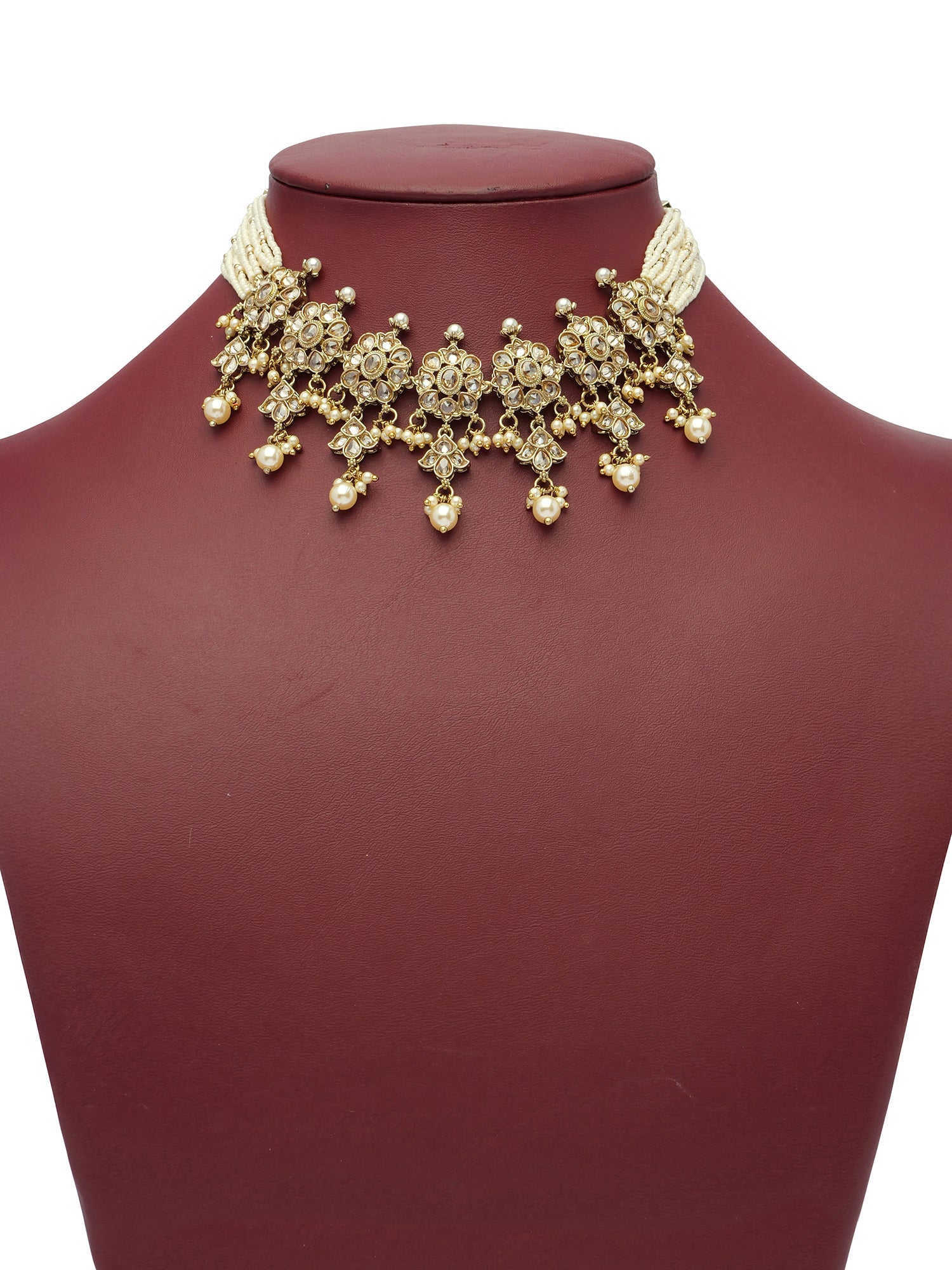 Jayani Choker Set in Pearl and Champagne