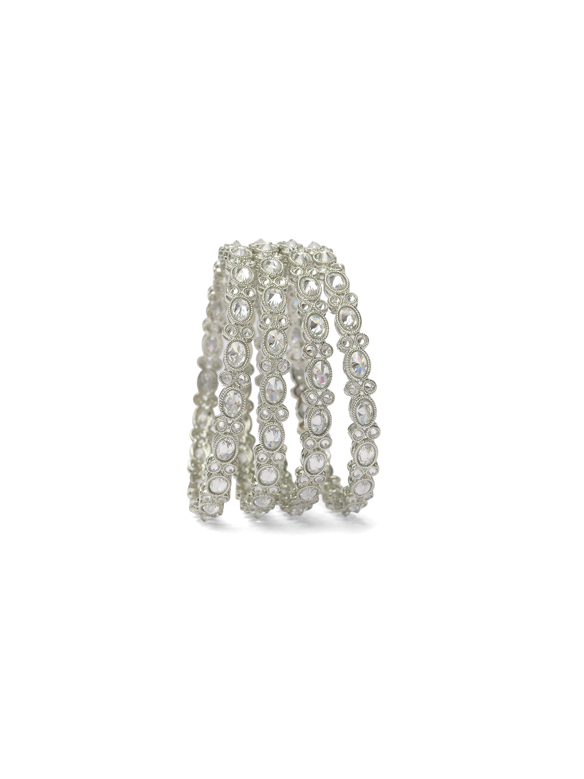 Jheel Kada Bangles in Rhodium