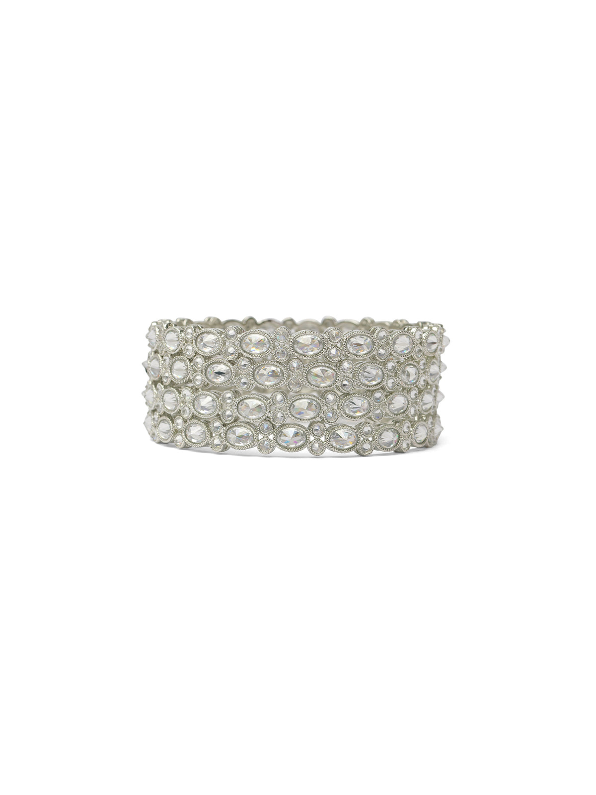 Jheel Kada Bangles in Rhodium
