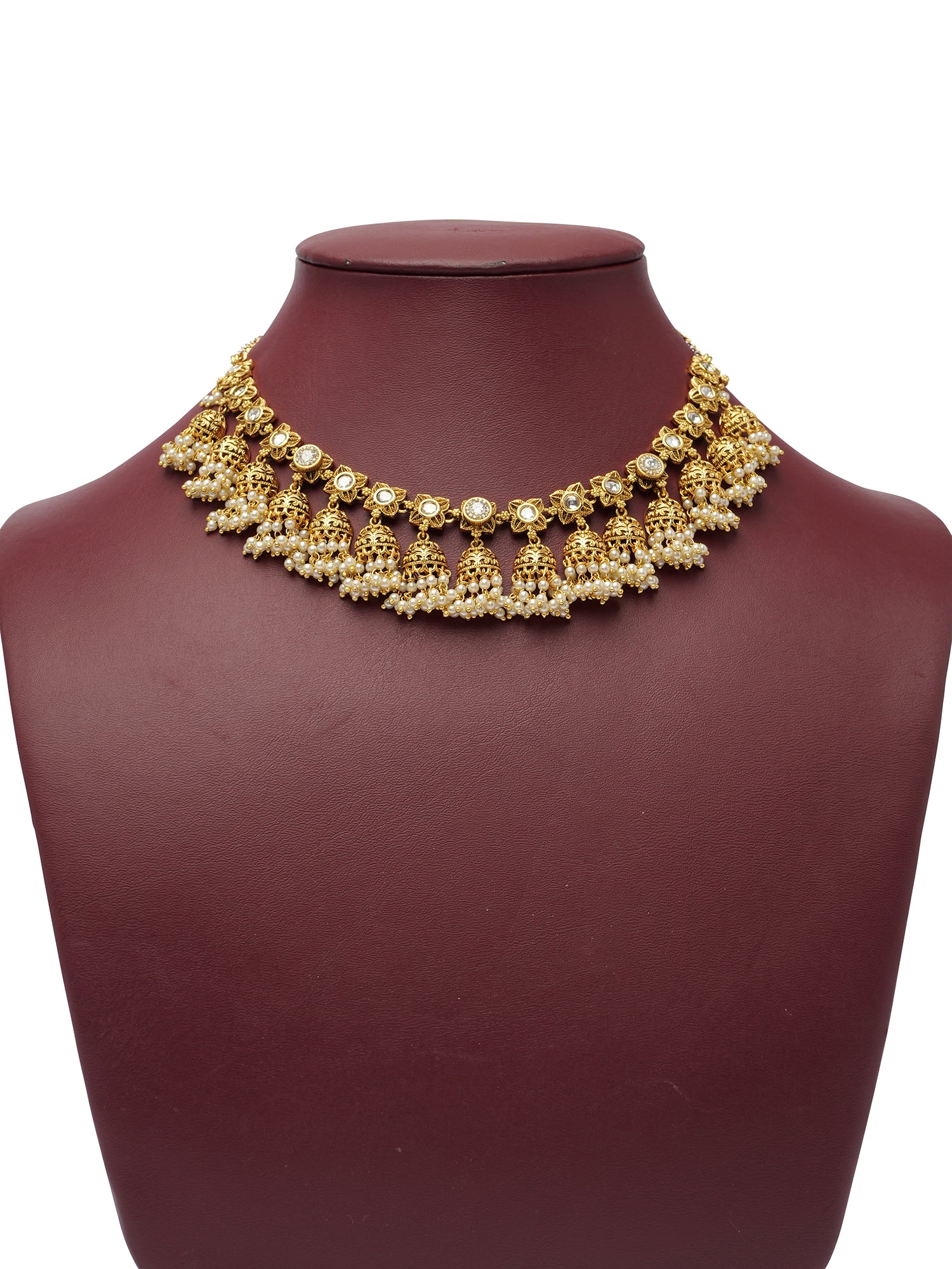 Jhumira Kundan Necklace Set in White