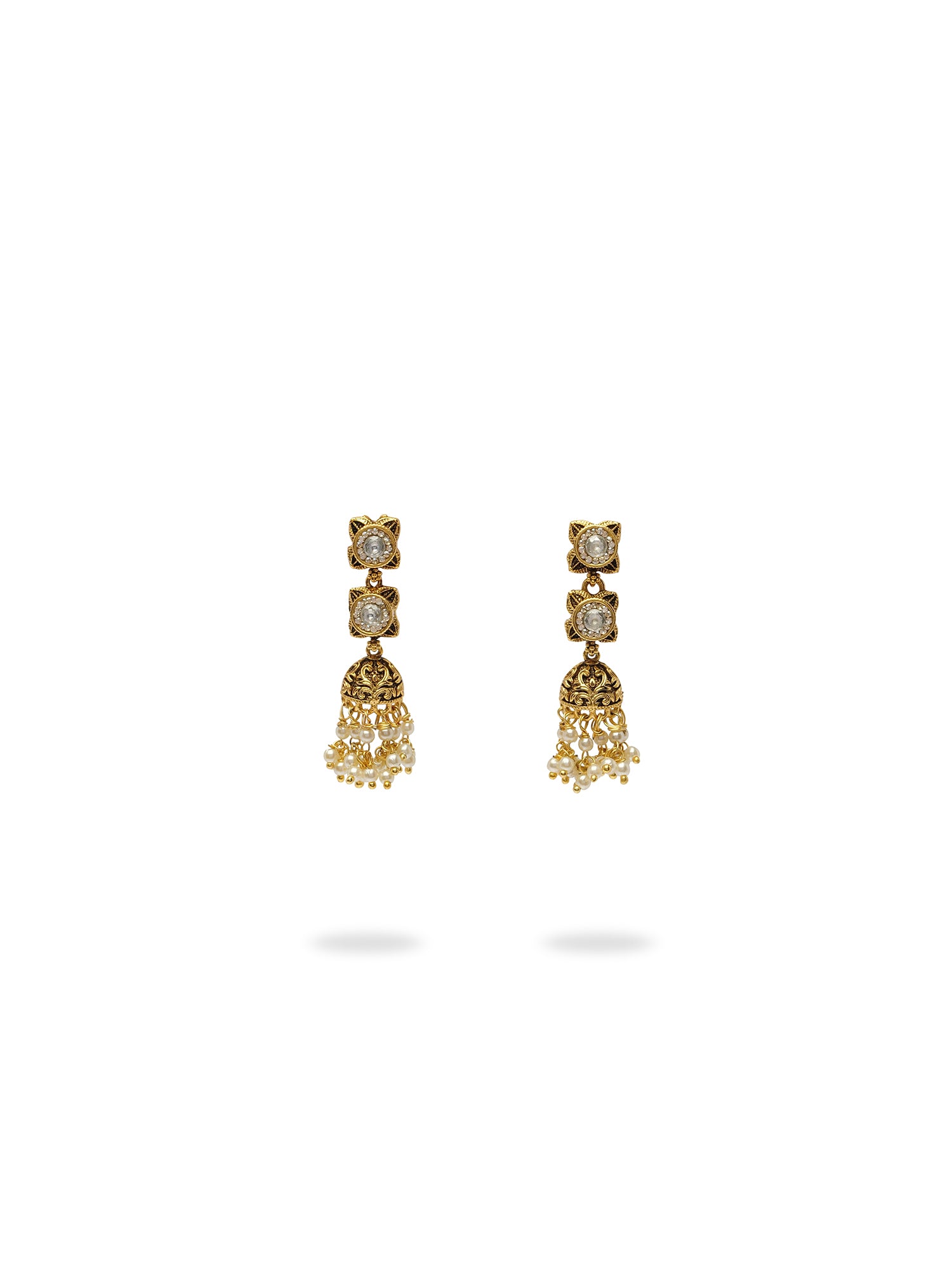 Jhumira Kundan Necklace Set in White