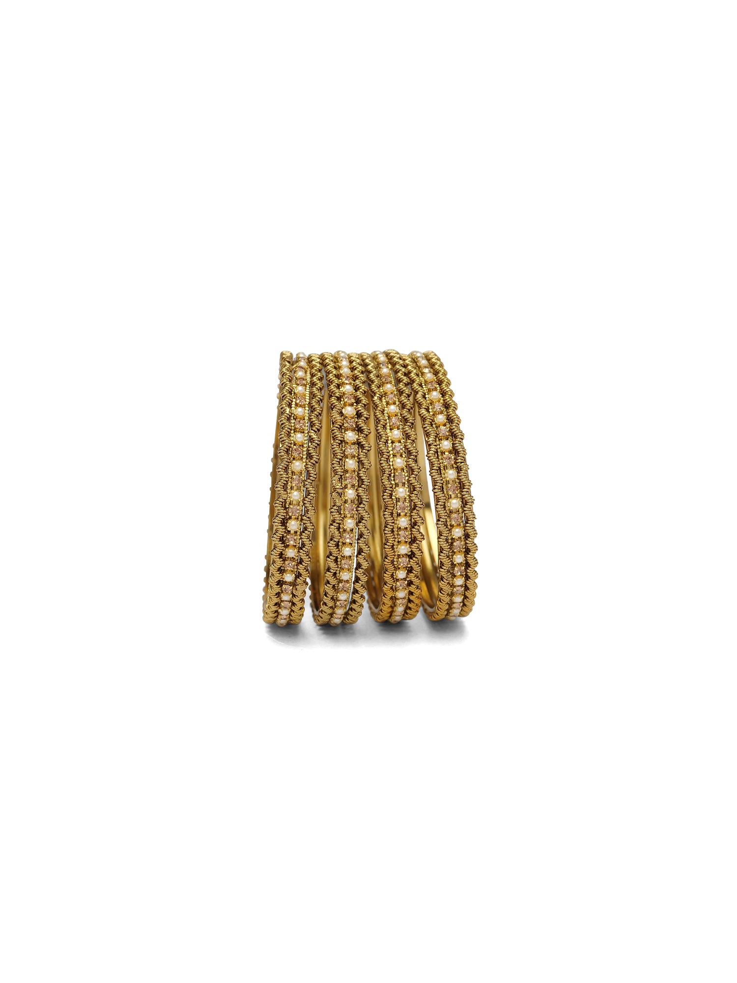 Jiya Children's Bangles in Pearl and Champagne