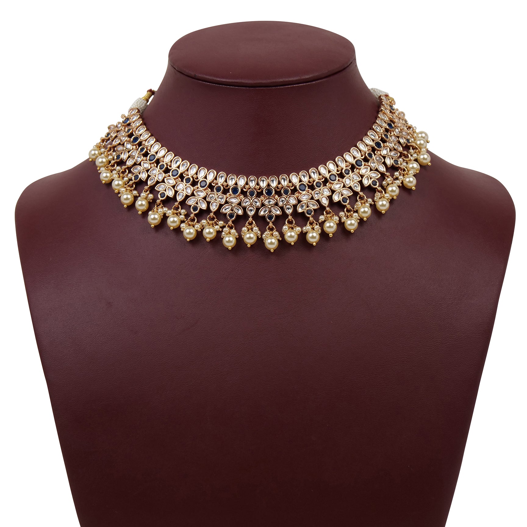 Aloka Kundan Necklace Set in Blue