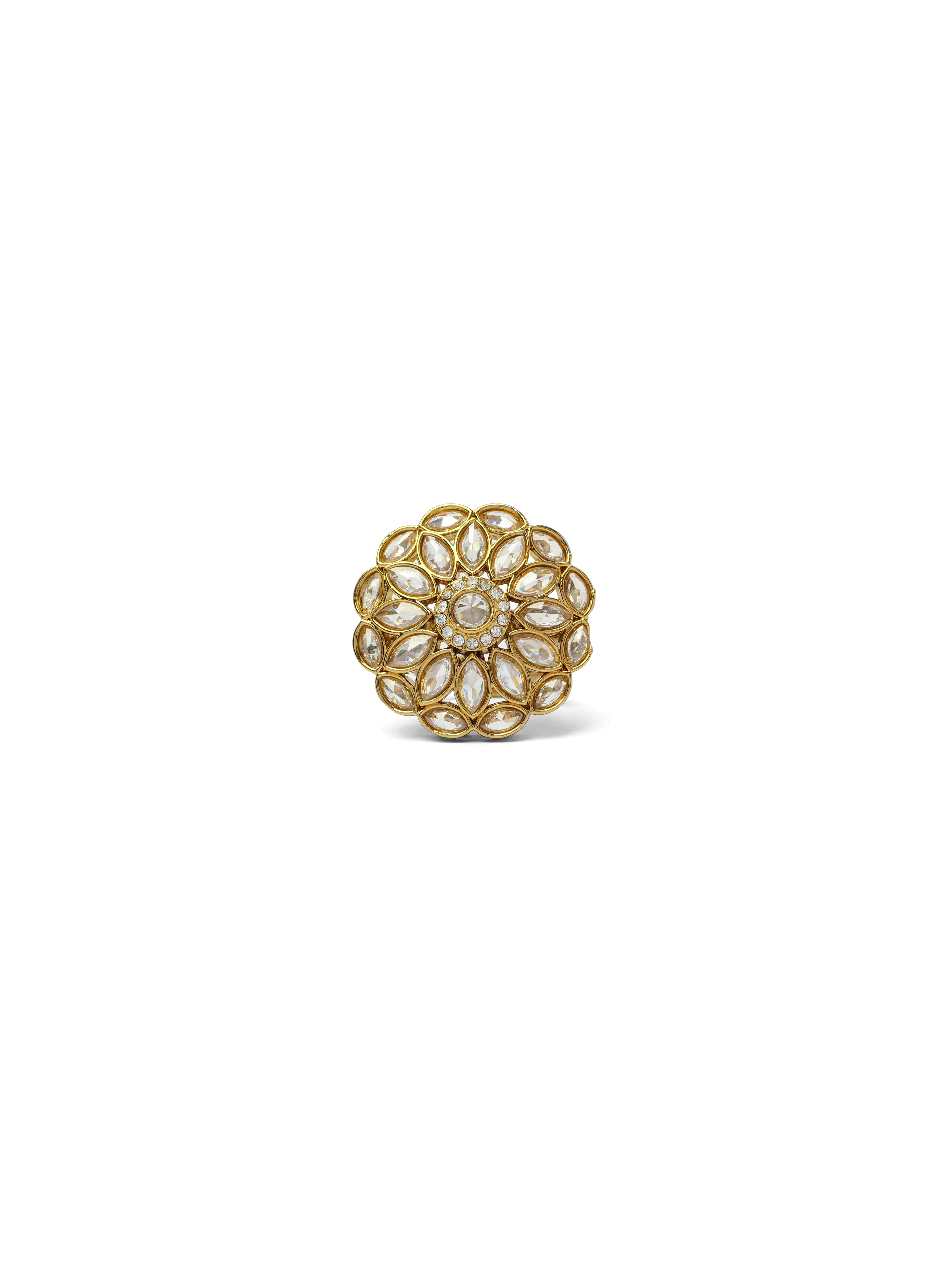 Kalika Floral Ring in White