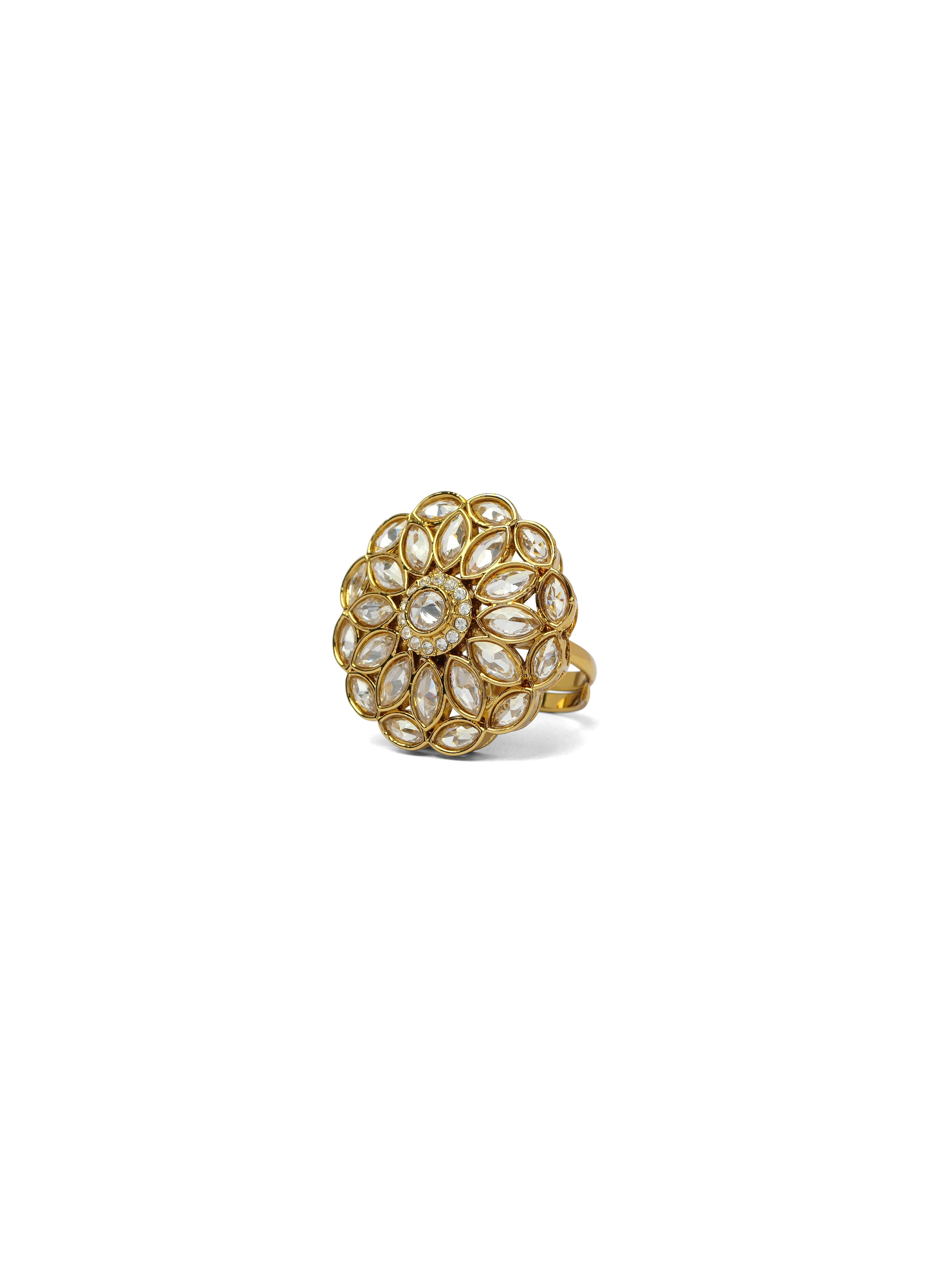 Kalika Floral Ring in White