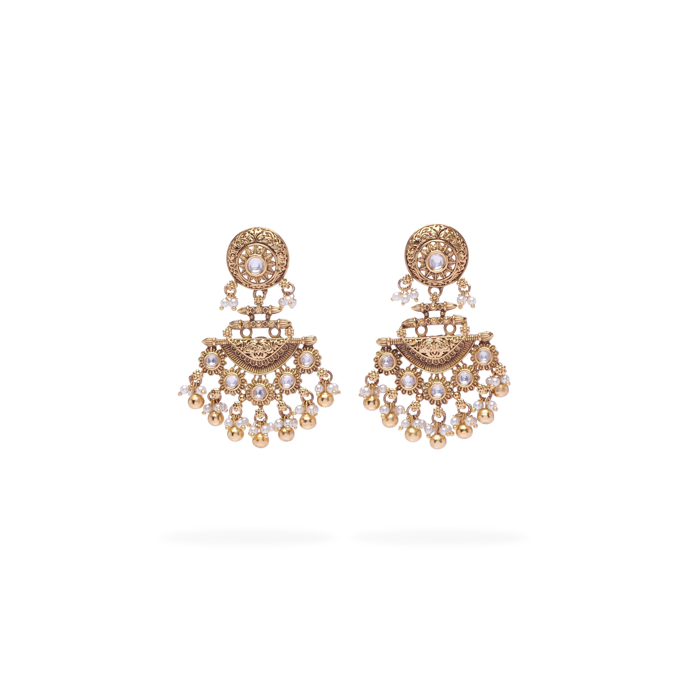 Kalyani Kundan Earrings in White