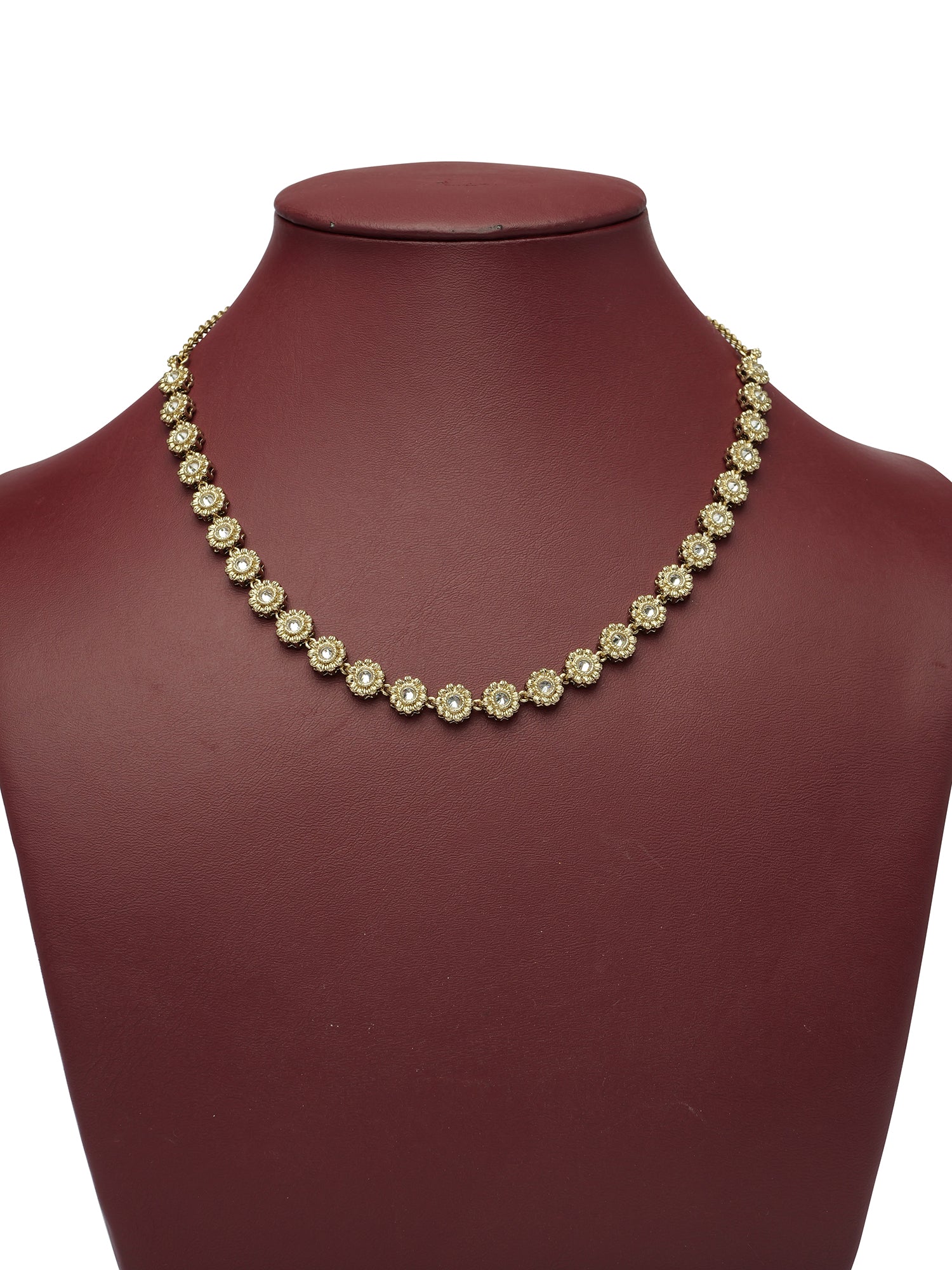Kamal Necklace in White and Antique Gold