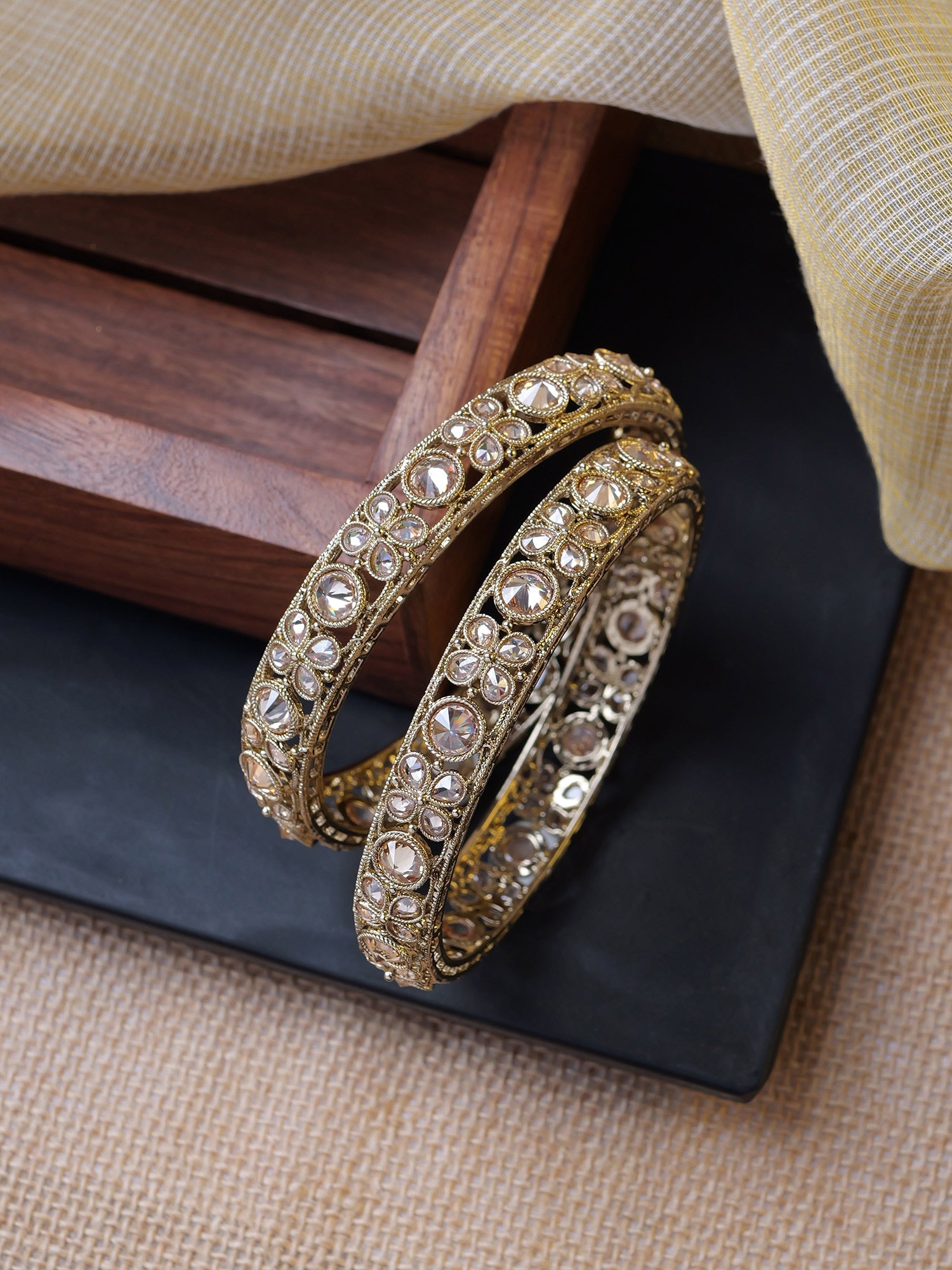 Kanchan Kadas in Champagne and Antique Gold