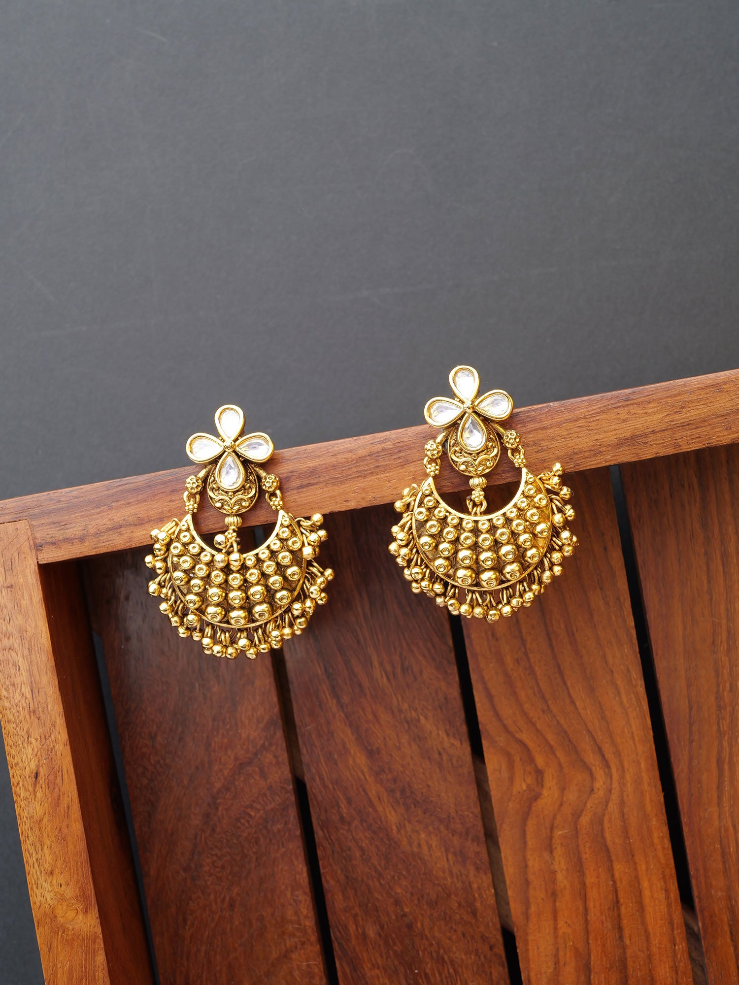Kanira Chandbali Earrings in White