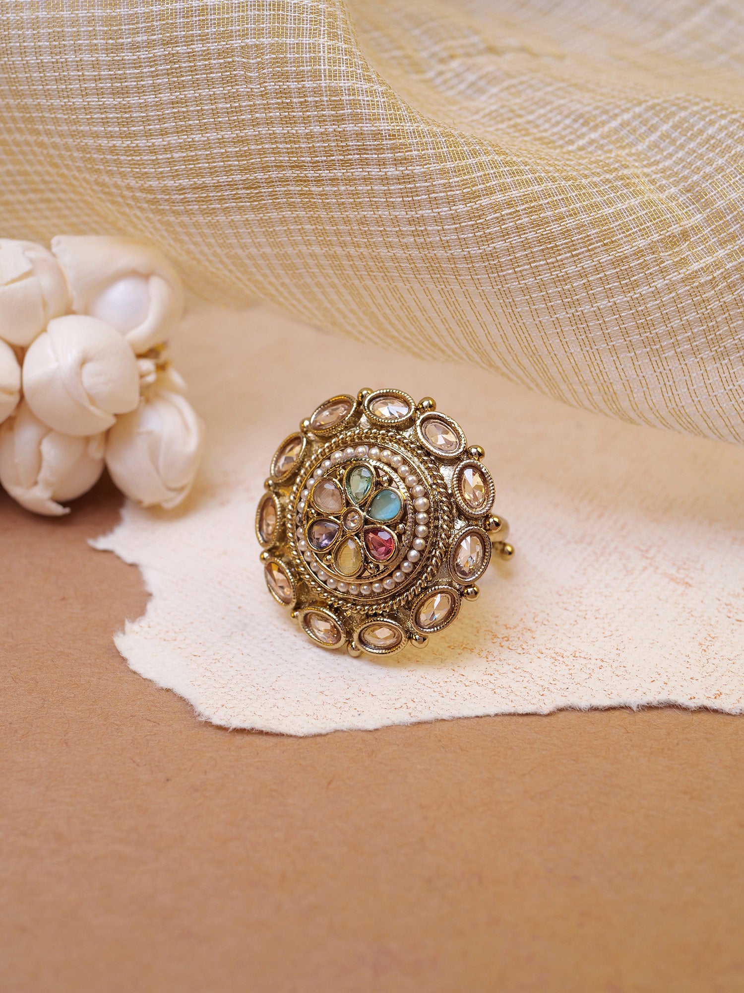 Kashish Ring in Multi and Pearl