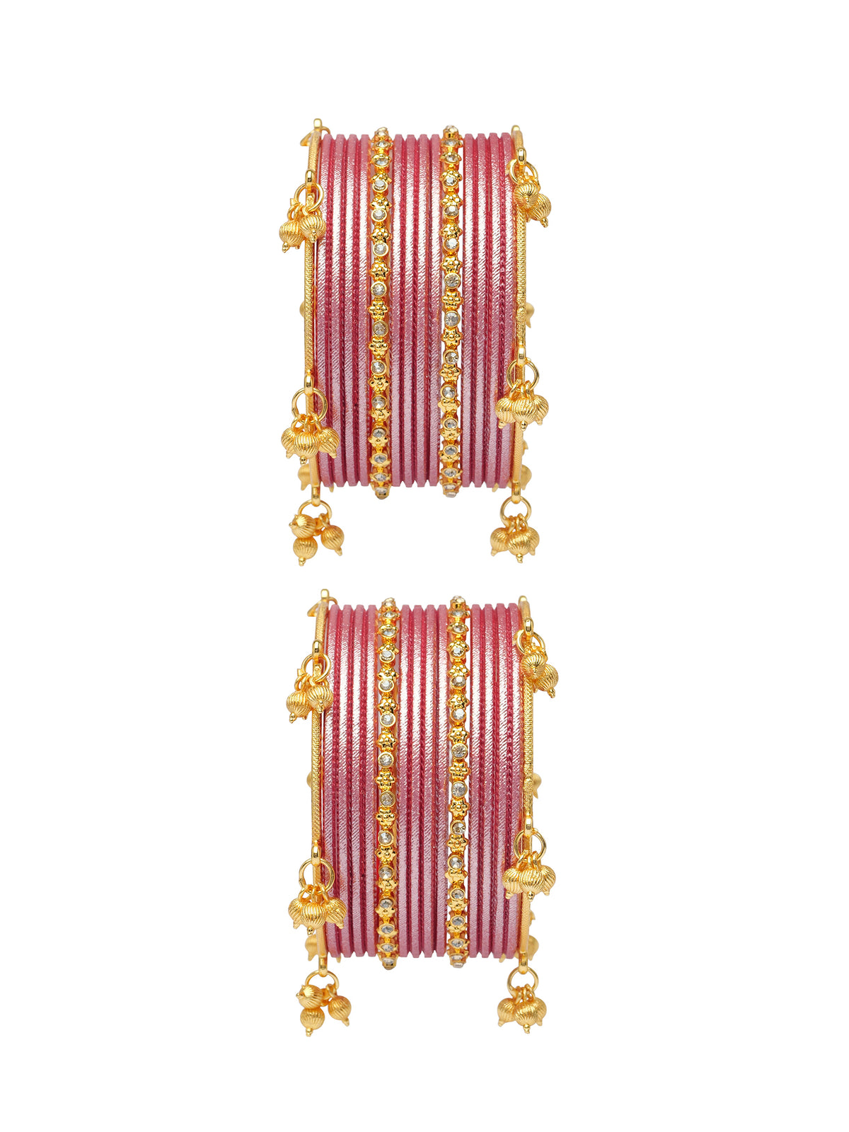 Kashmiri Bangle Set in Rose Pink