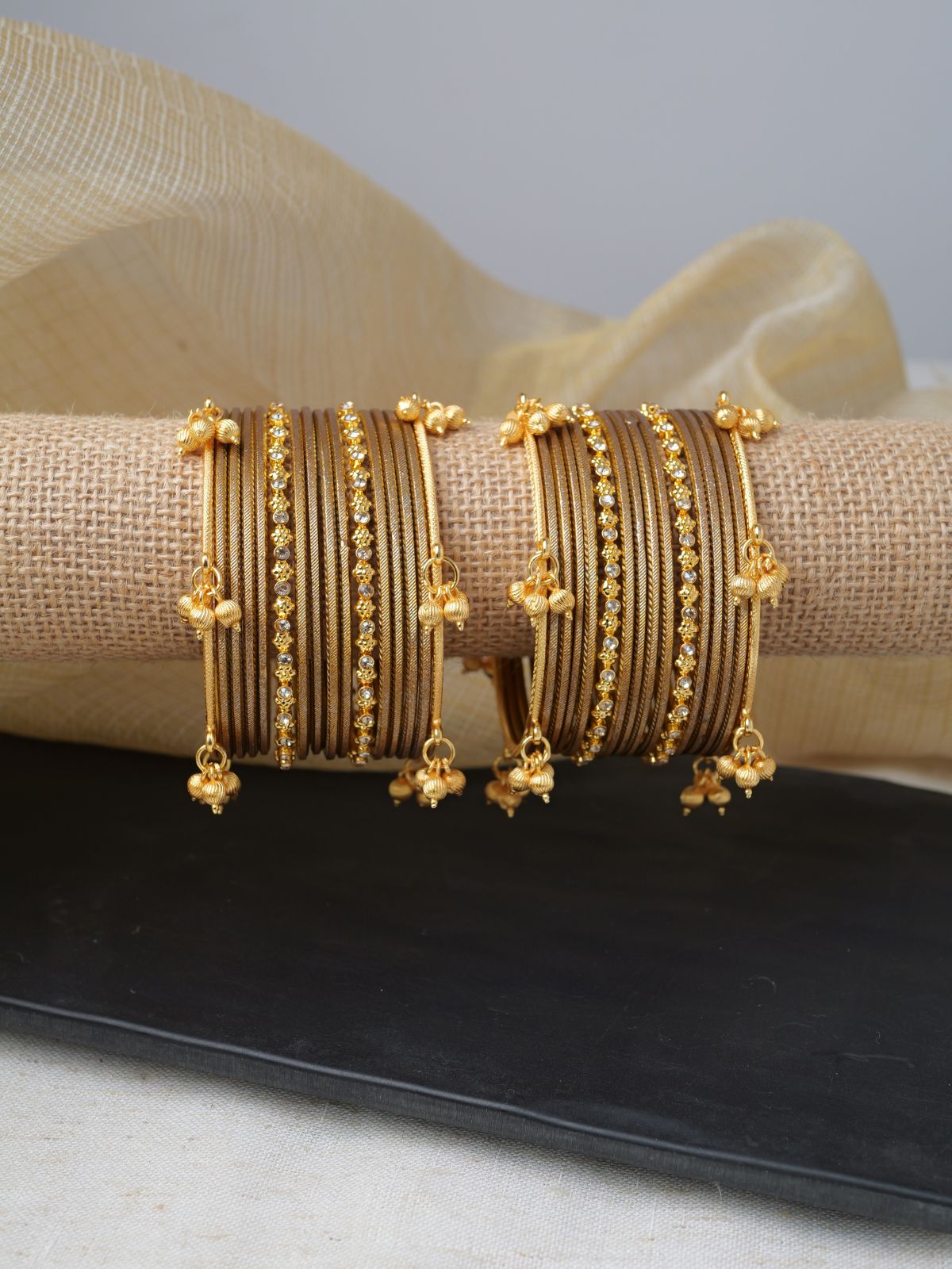 Kashmiri Bangle Set in Dark Bronze